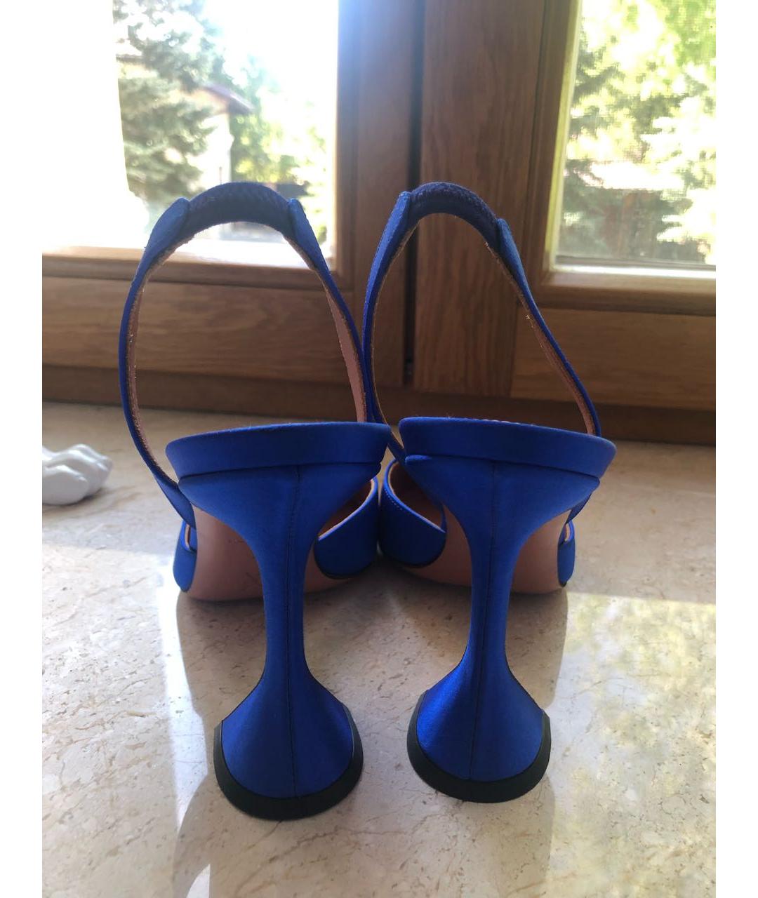Amina Muaddi Голубые туфли, фото 3