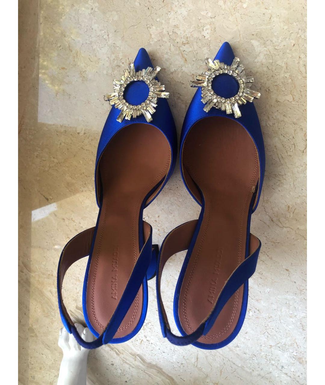 Amina Muaddi Голубые туфли, фото 2