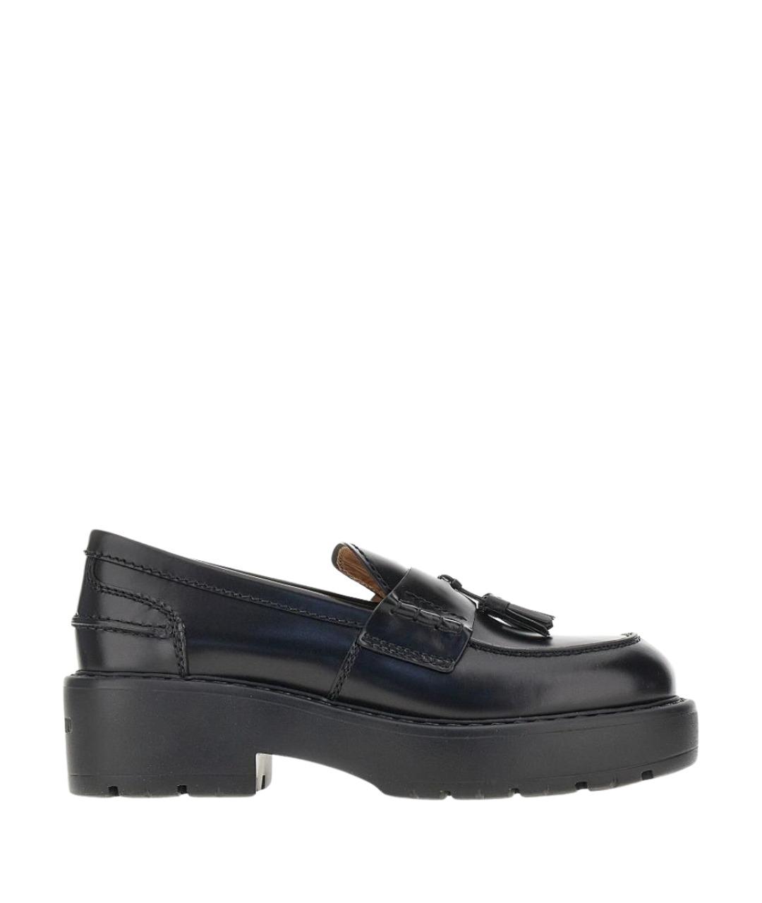 MIU MIU Черные кожаные лоферы, фото 1