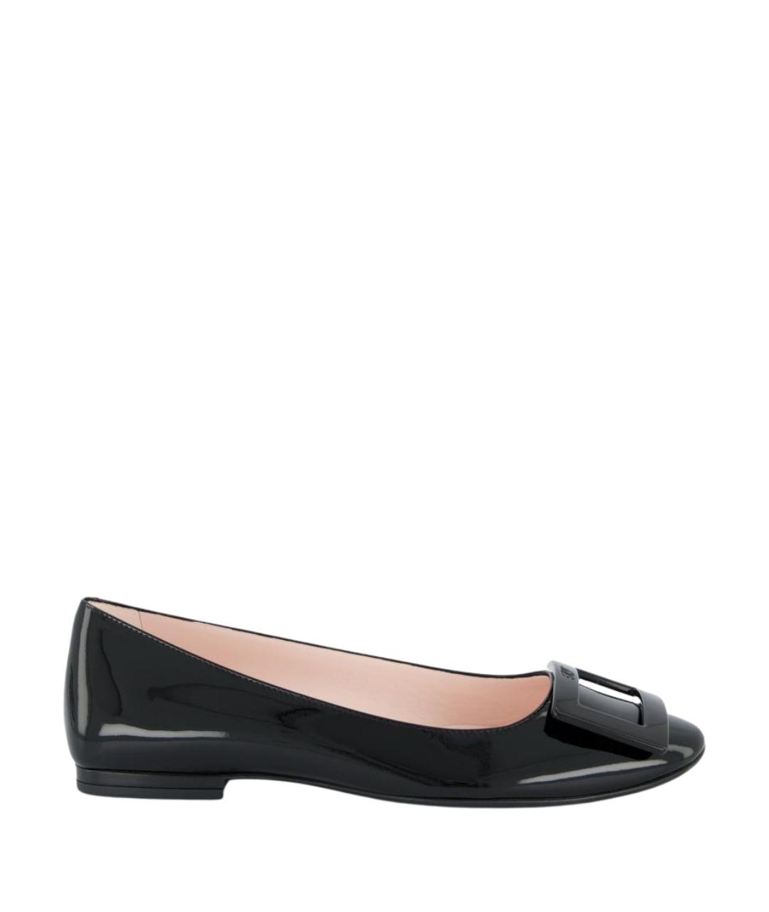 ROGER VIVIER Черные кожаные балетки, фото 1