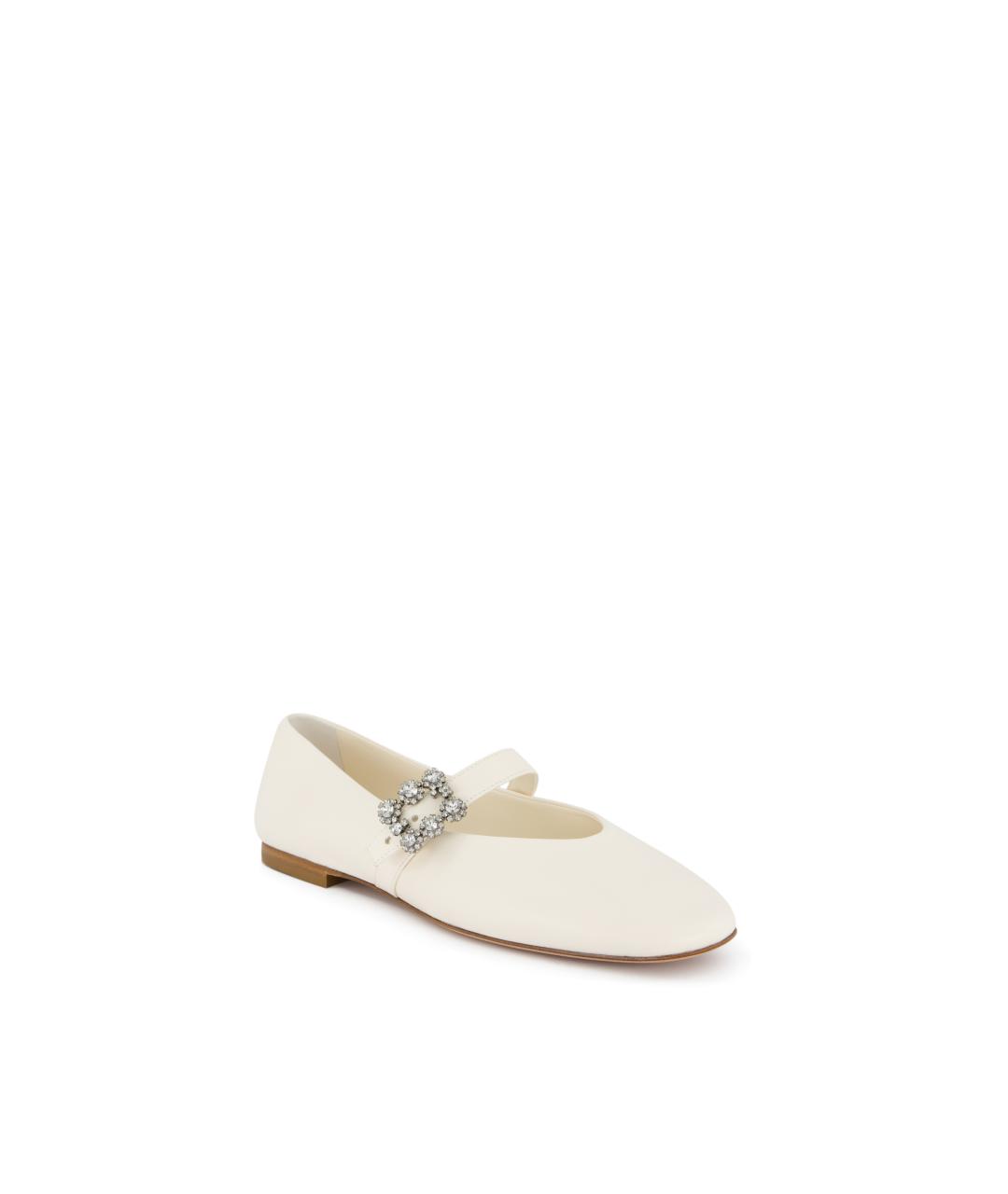 ROGER VIVIER Белые кожаные балетки, фото 2