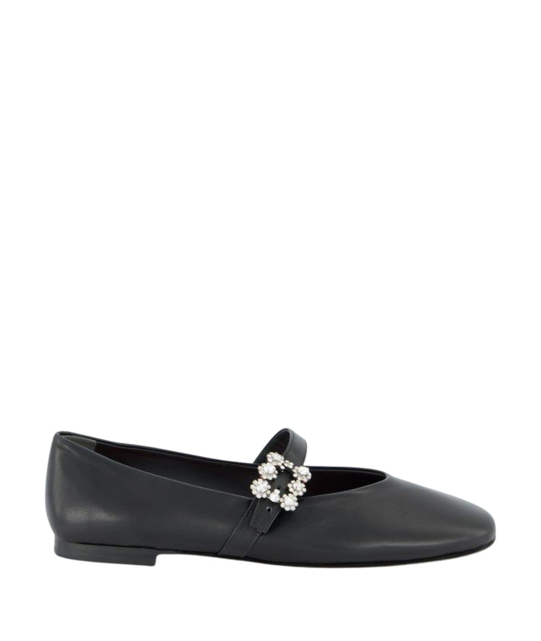 ROGER VIVIER Черные кожаные балетки, фото 1