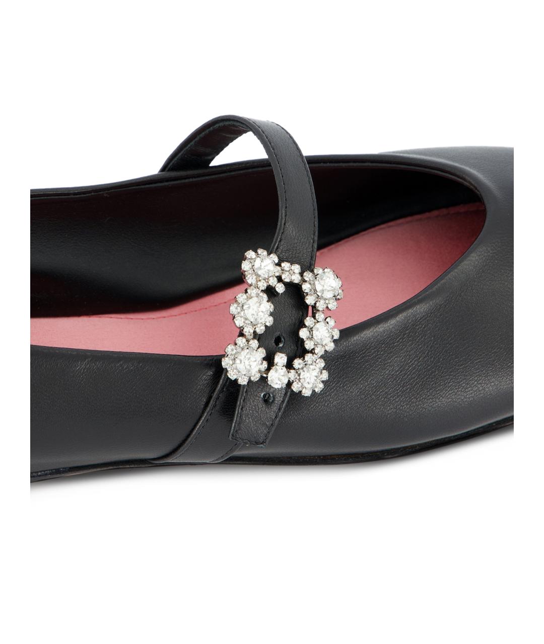 ROGER VIVIER Черные кожаные балетки, фото 4