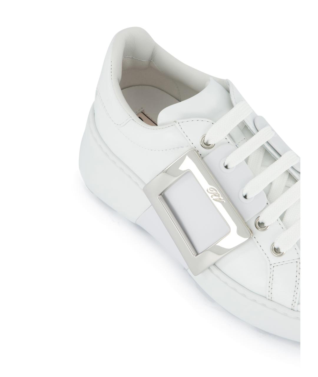 ROGER VIVIER Белые кожаные кеды, фото 4