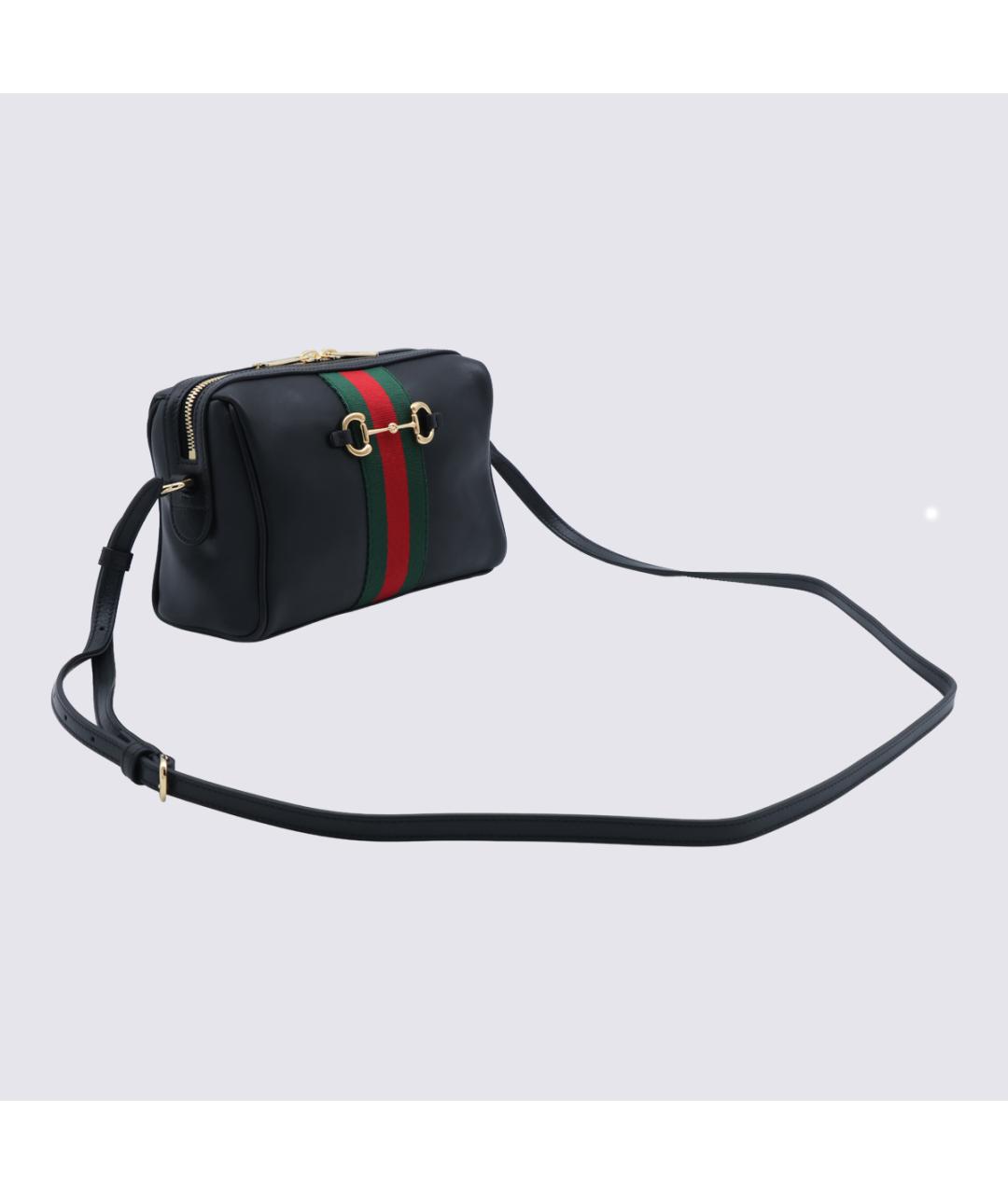 GUCCI Черная кожаная сумка через плечо, фото 2