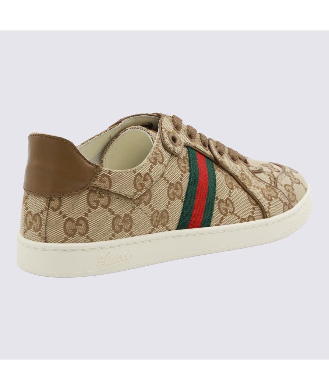 GUCCI Бежевые текстильные кроссовки, фото 3