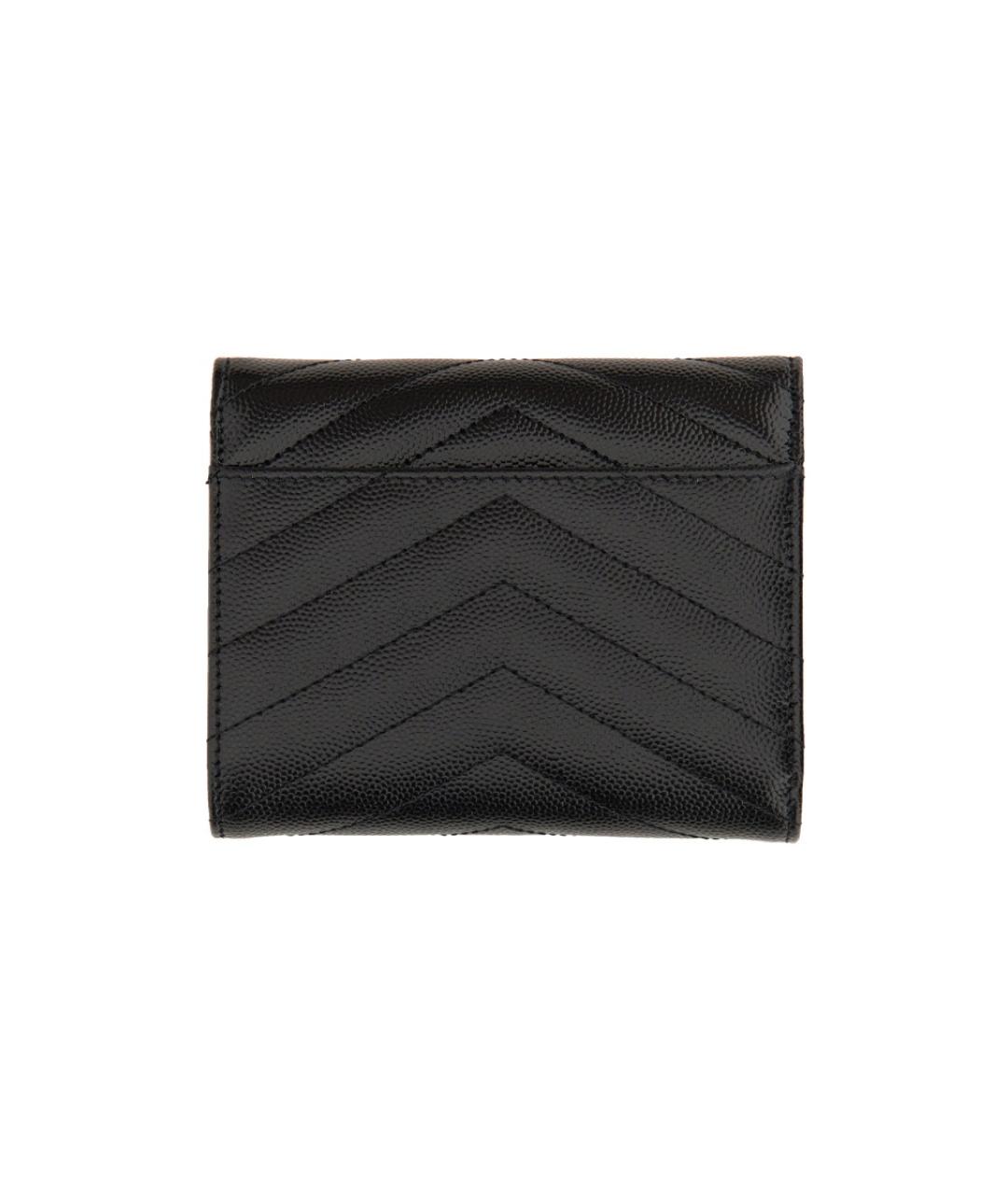 SAINT LAURENT Черный кожаный кошелек, фото 4