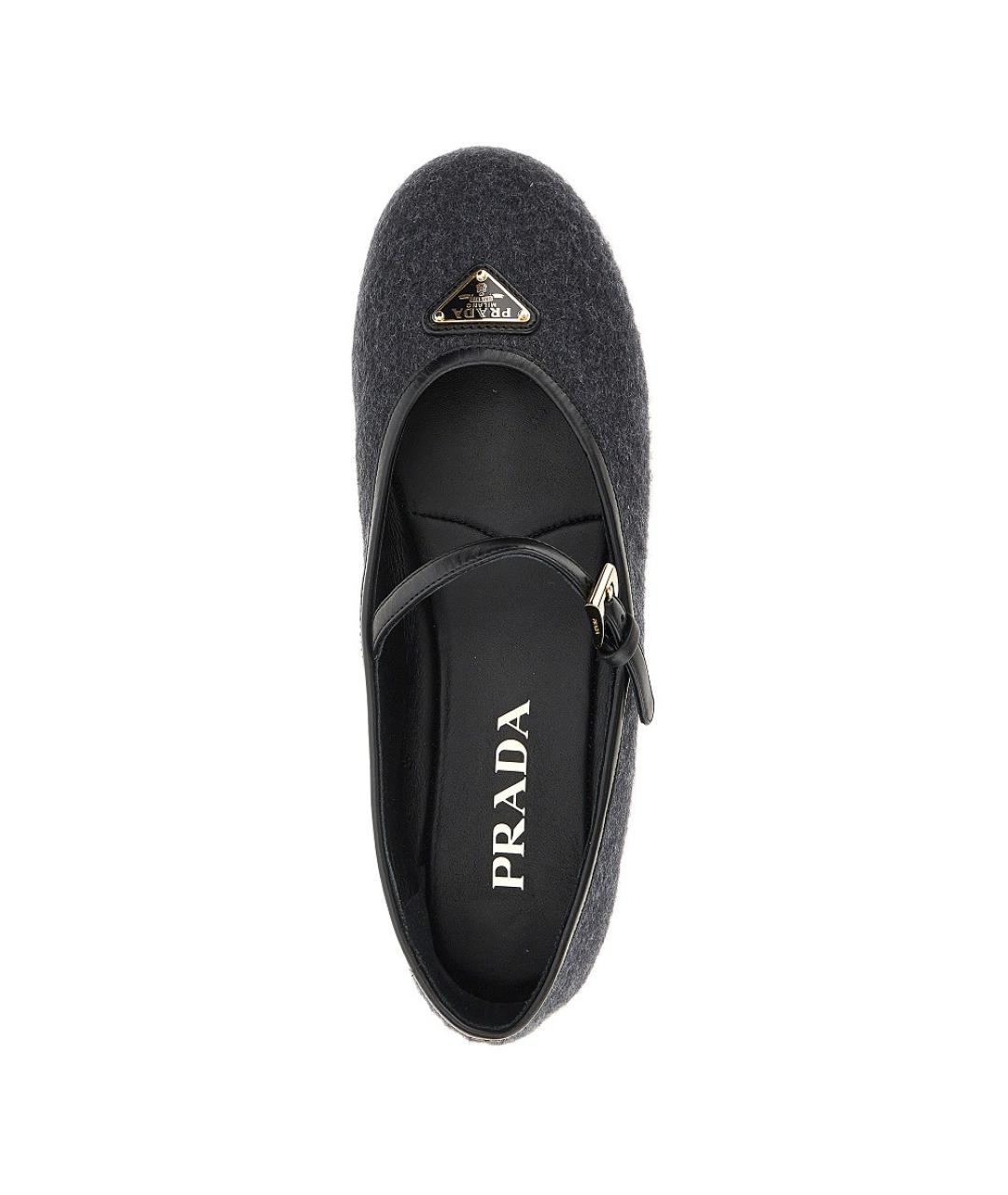 PRADA Антрацитовые балетки, фото 4