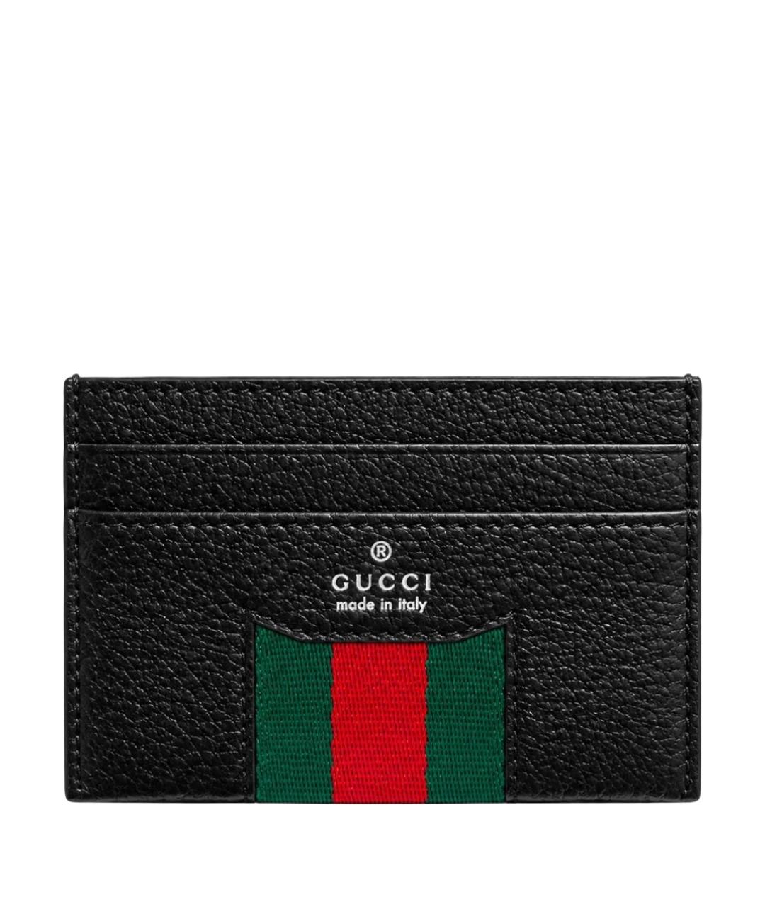GUCCI Черный кожаный кардхолдер, фото 1