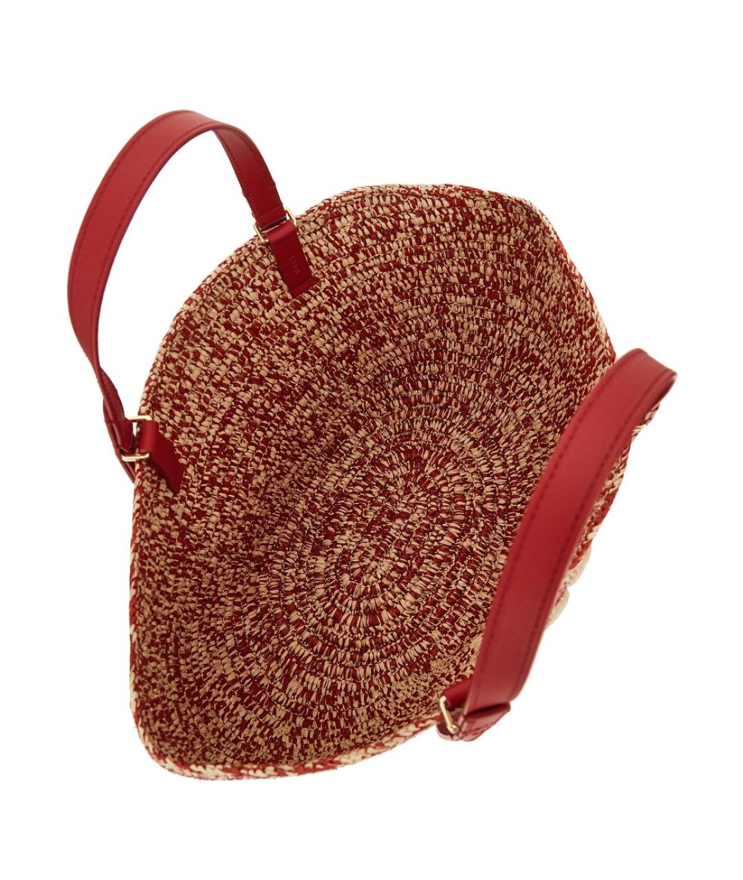 LOEWE Красная рафиевая сумка тоут, фото 3