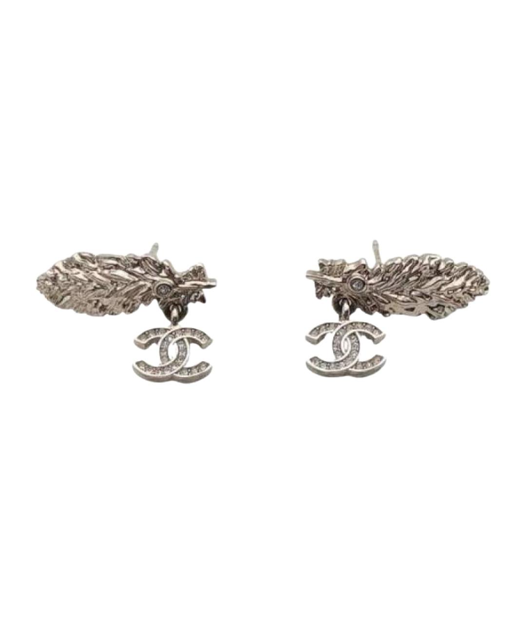 CHANEL Серебряные металлические серьги, фото 1