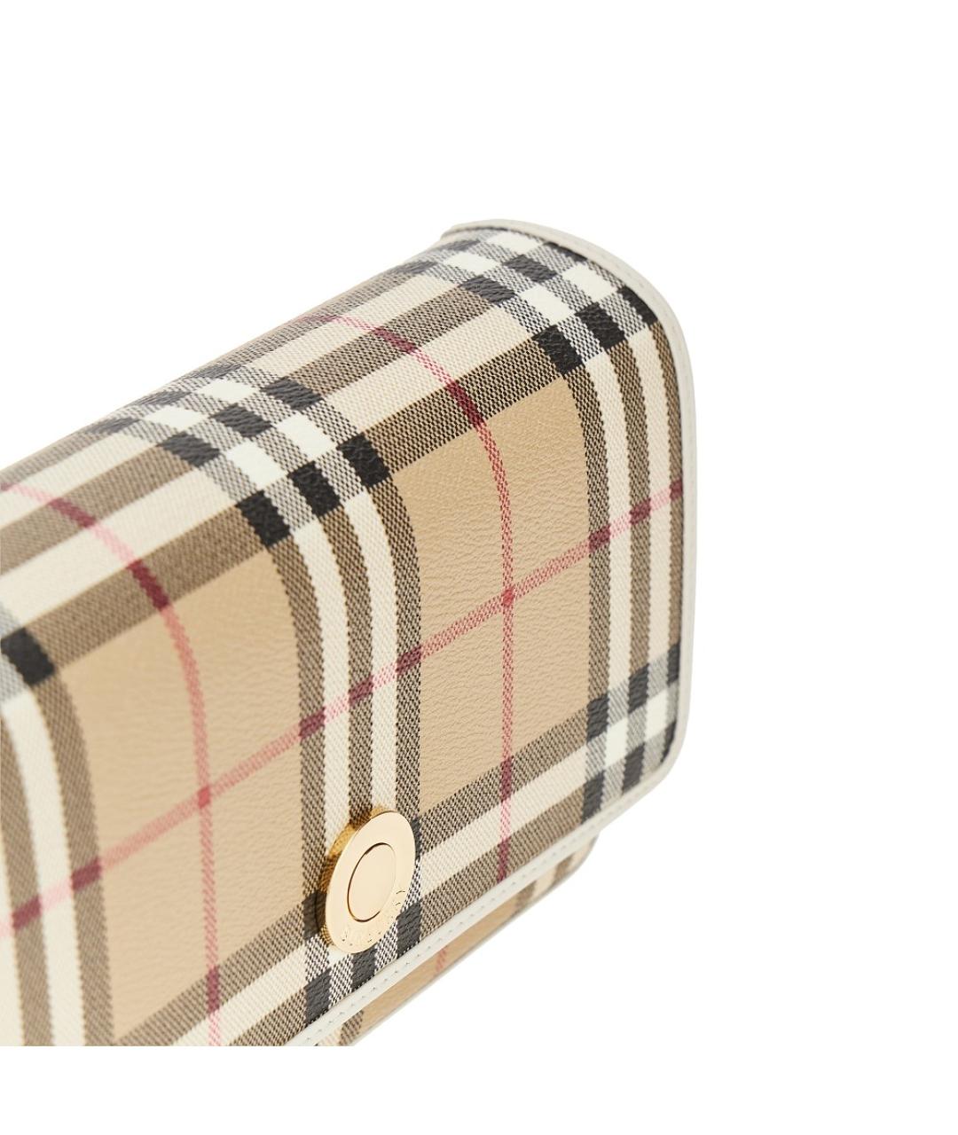 BURBERRY Бежевая сумка через плечо из канвы, фото 4