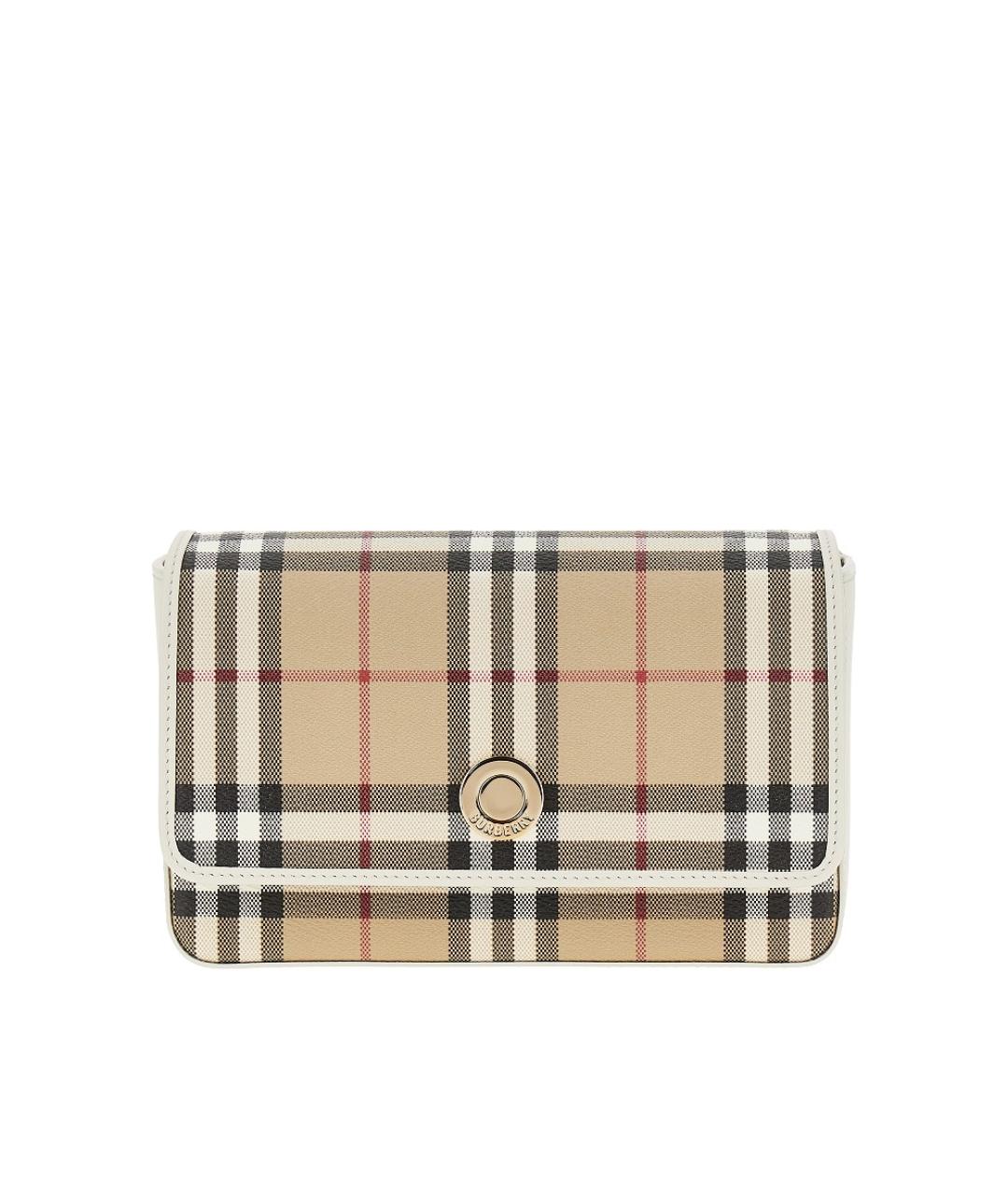 BURBERRY Бежевая сумка через плечо из канвы, фото 1