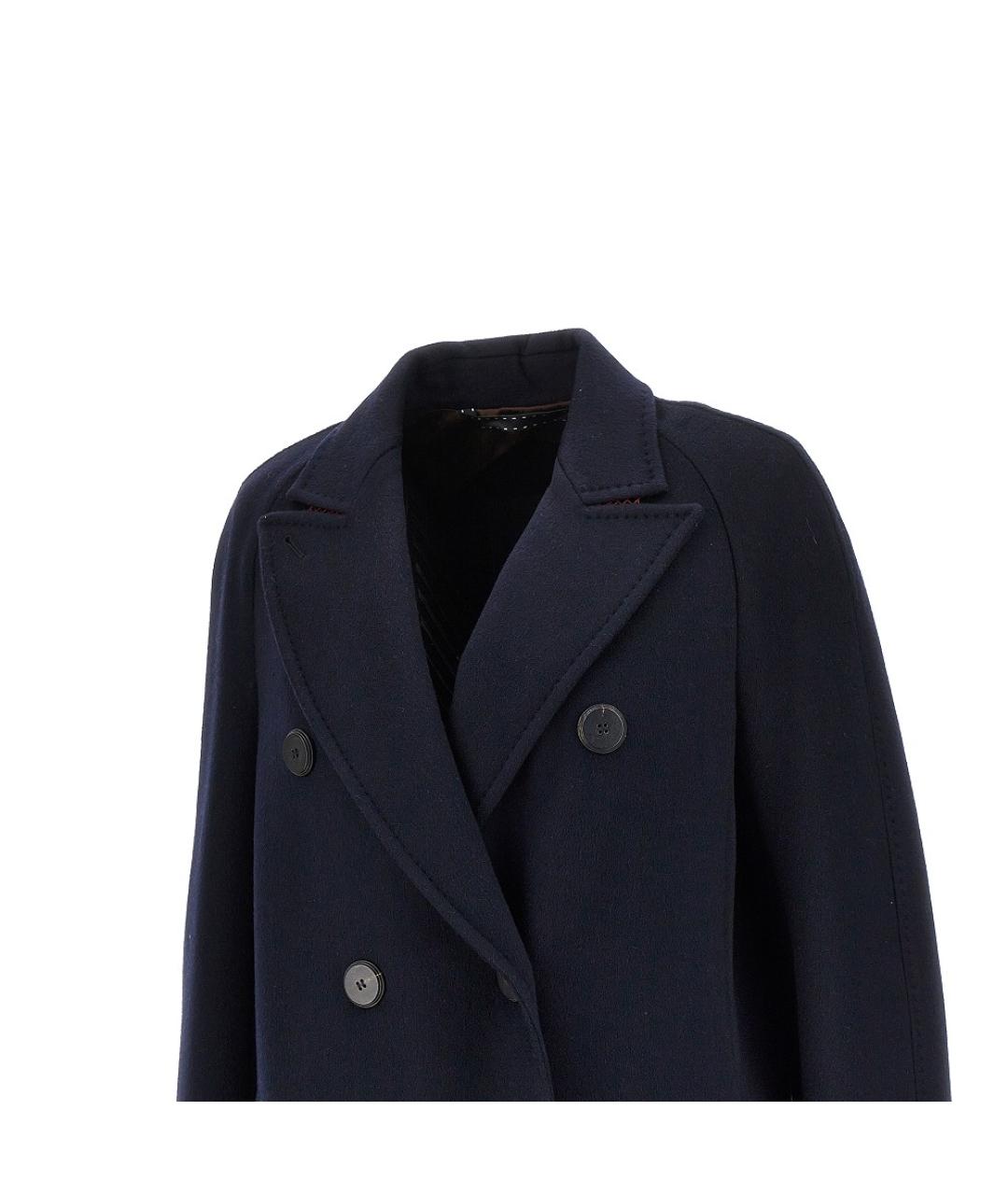 MAX MARA Темно-синее шерстяное пальто, фото 2