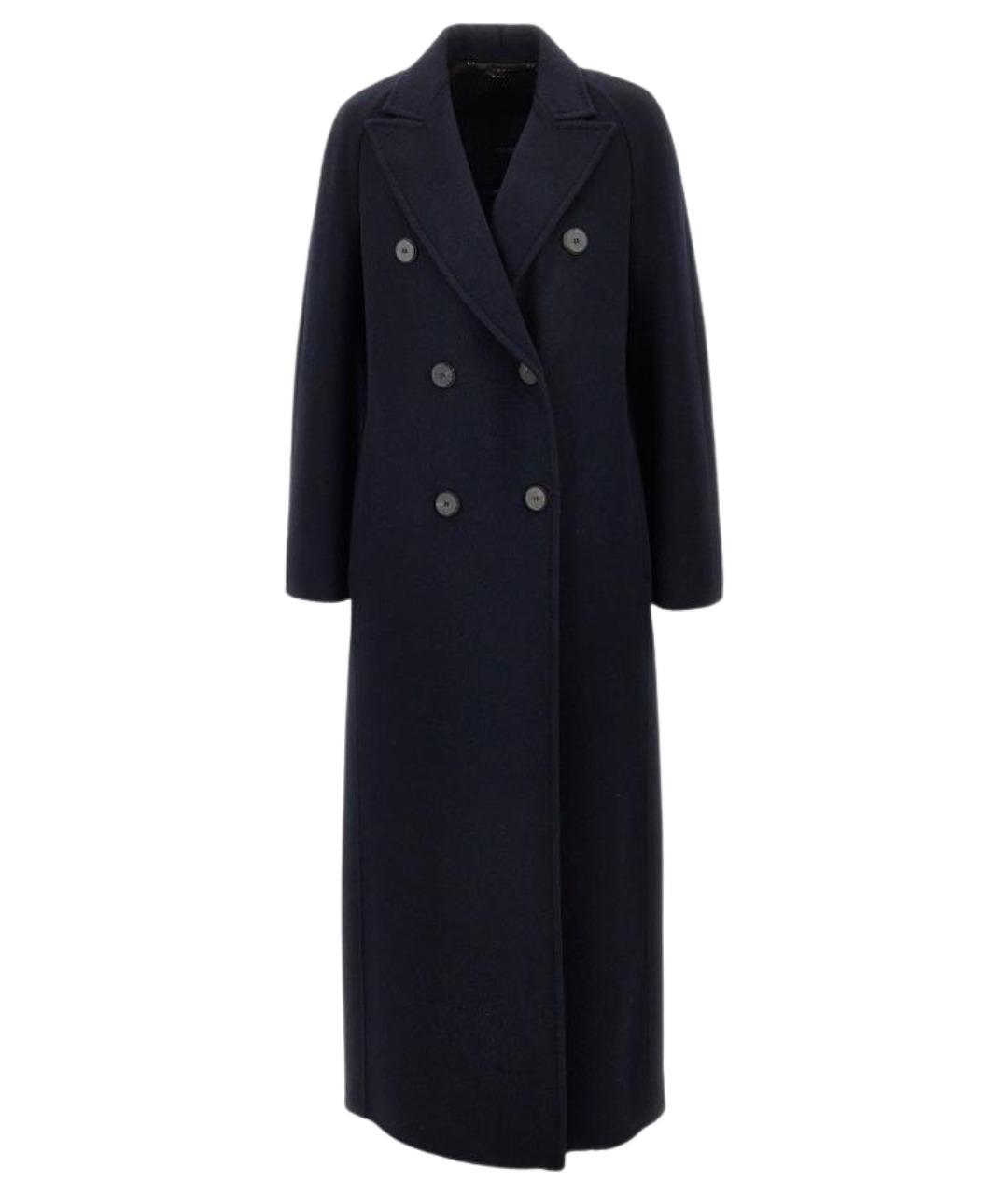 MAX MARA Темно-синее шерстяное пальто, фото 1
