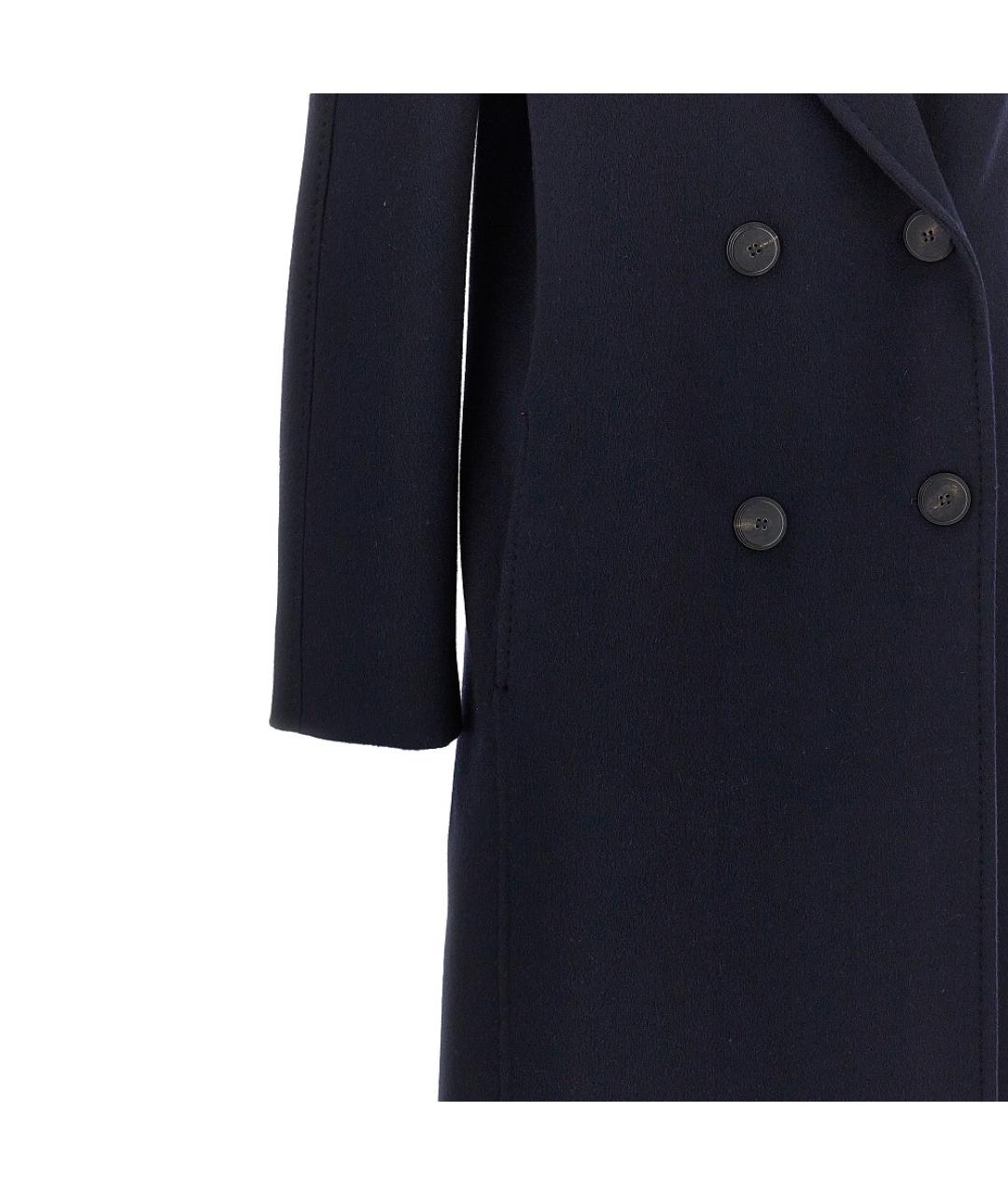 MAX MARA Темно-синее шерстяное пальто, фото 4