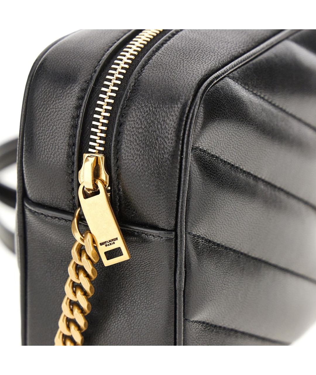 SAINT LAURENT Черная кожаная сумка через плечо, фото 4