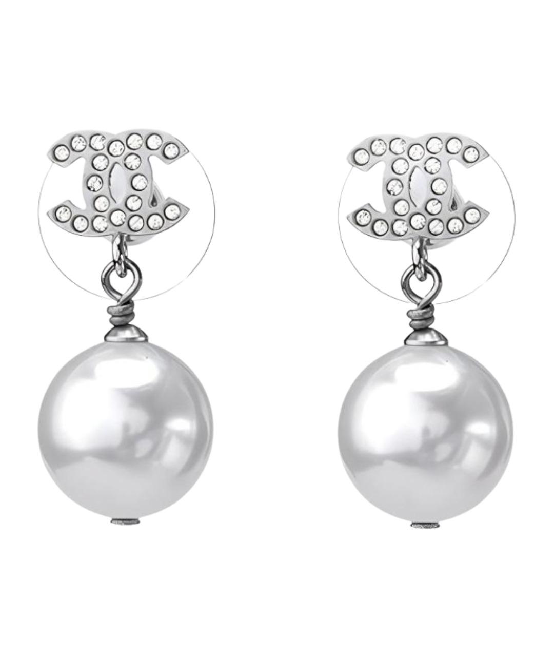 CHANEL Серебряные металлические серьги, фото 1