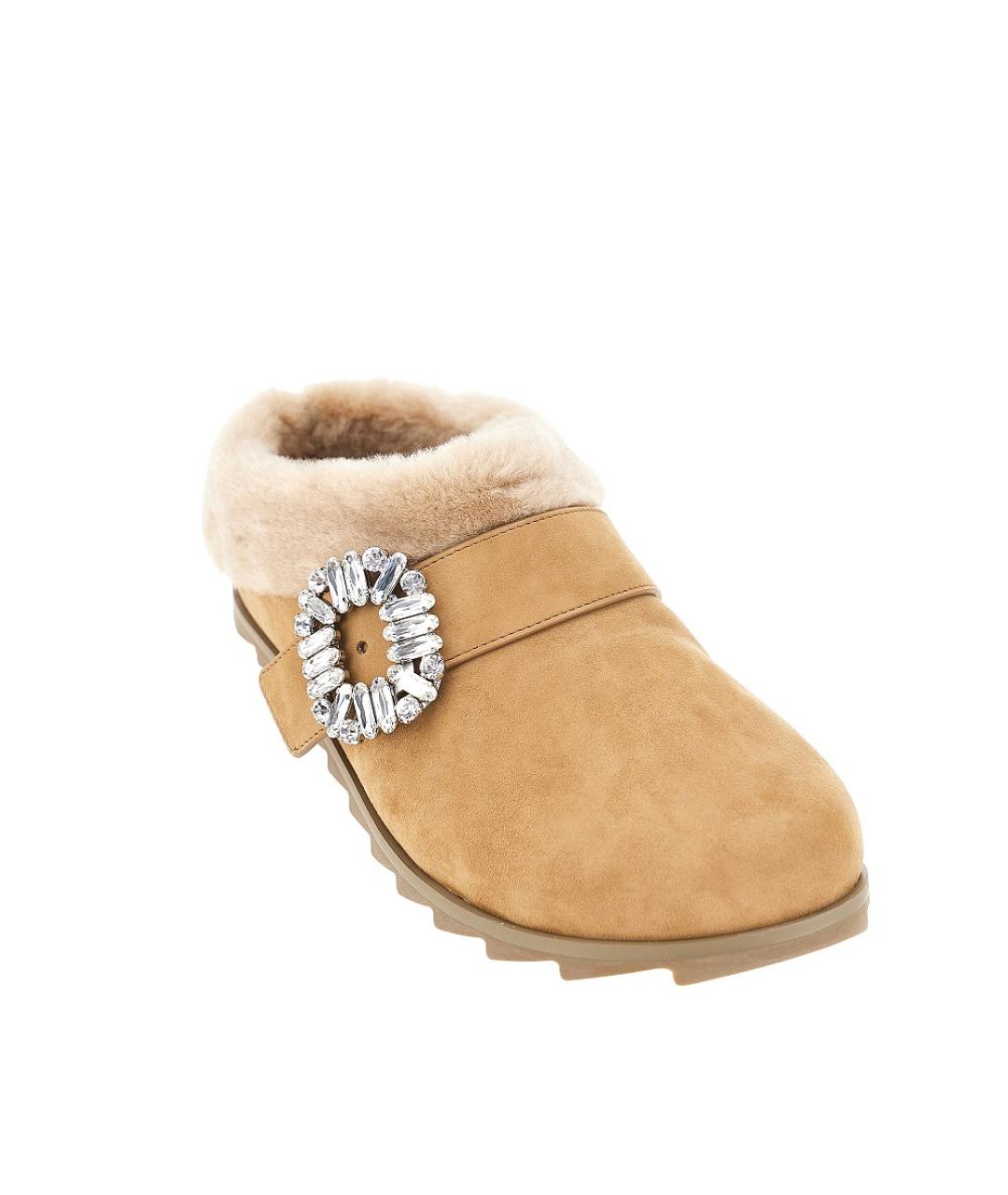 ROGER VIVIER Бежевые замшевые сабо, фото 2