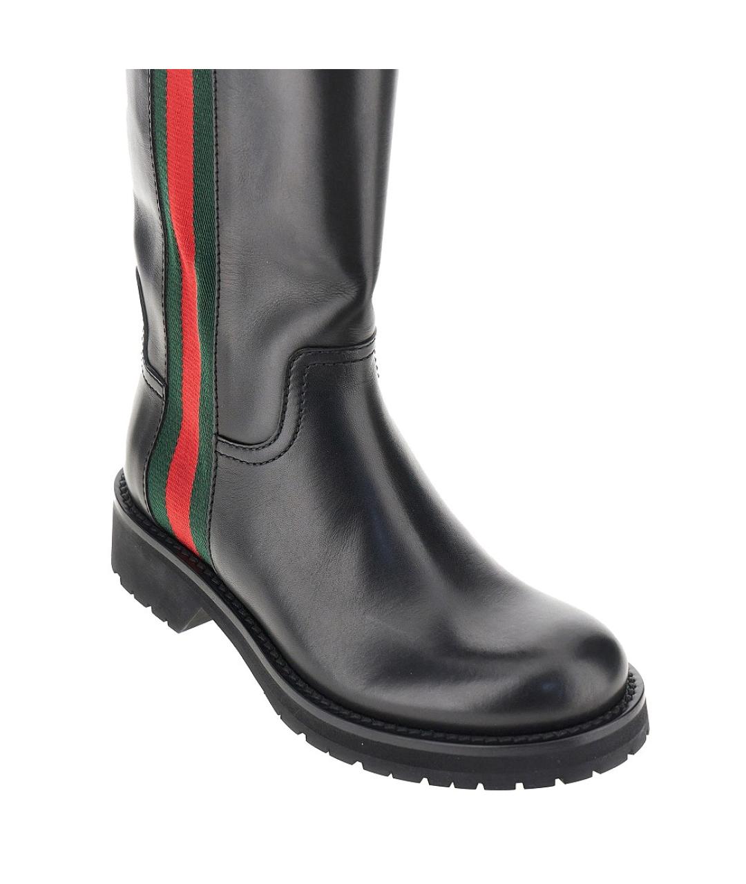 GUCCI Черные кожаные сапоги, фото 2