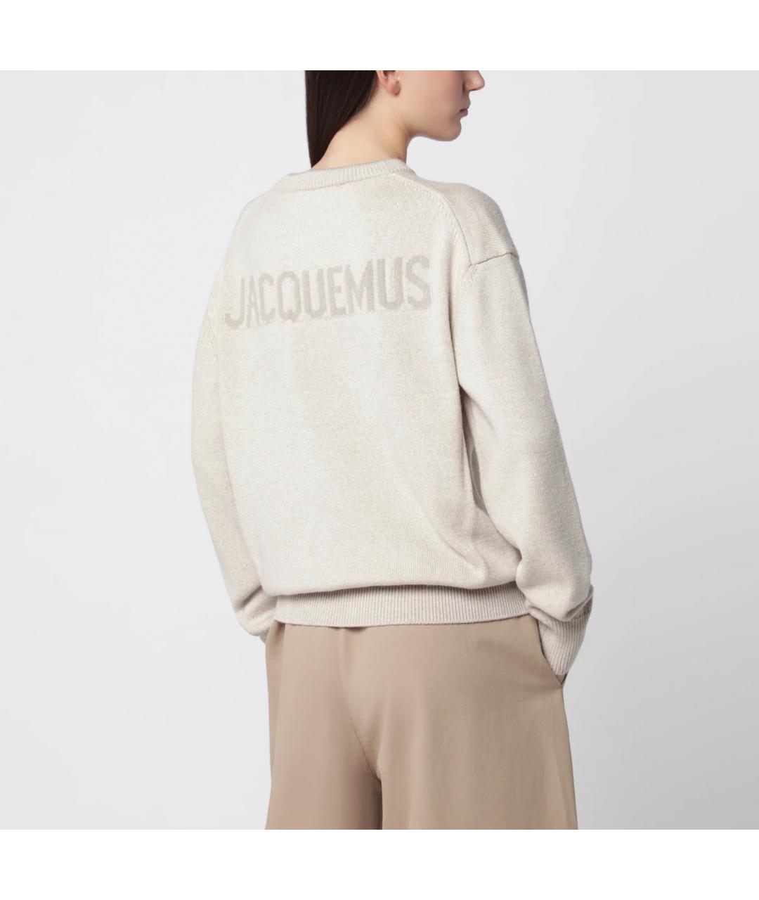 JACQUEMUS Бежевый шерстяной джемпер / свитер, фото 5