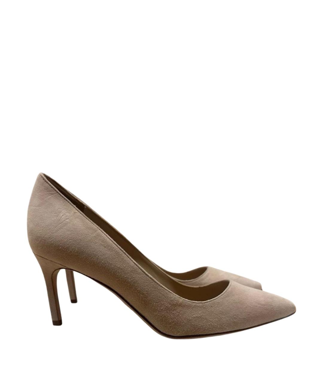 MANOLO BLAHNIK Бежевые замшевые туфли, фото 1