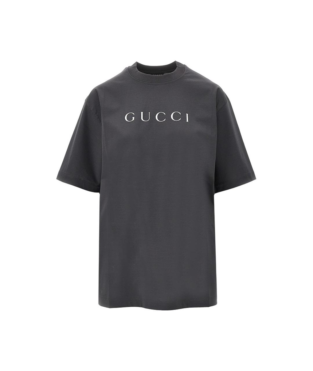 GUCCI Черная хлопковая футболка, фото 4