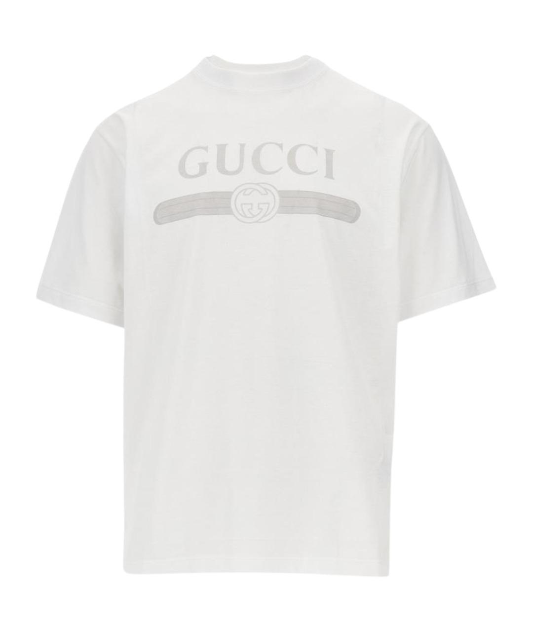 GUCCI Белая хлопковая футболка, фото 1