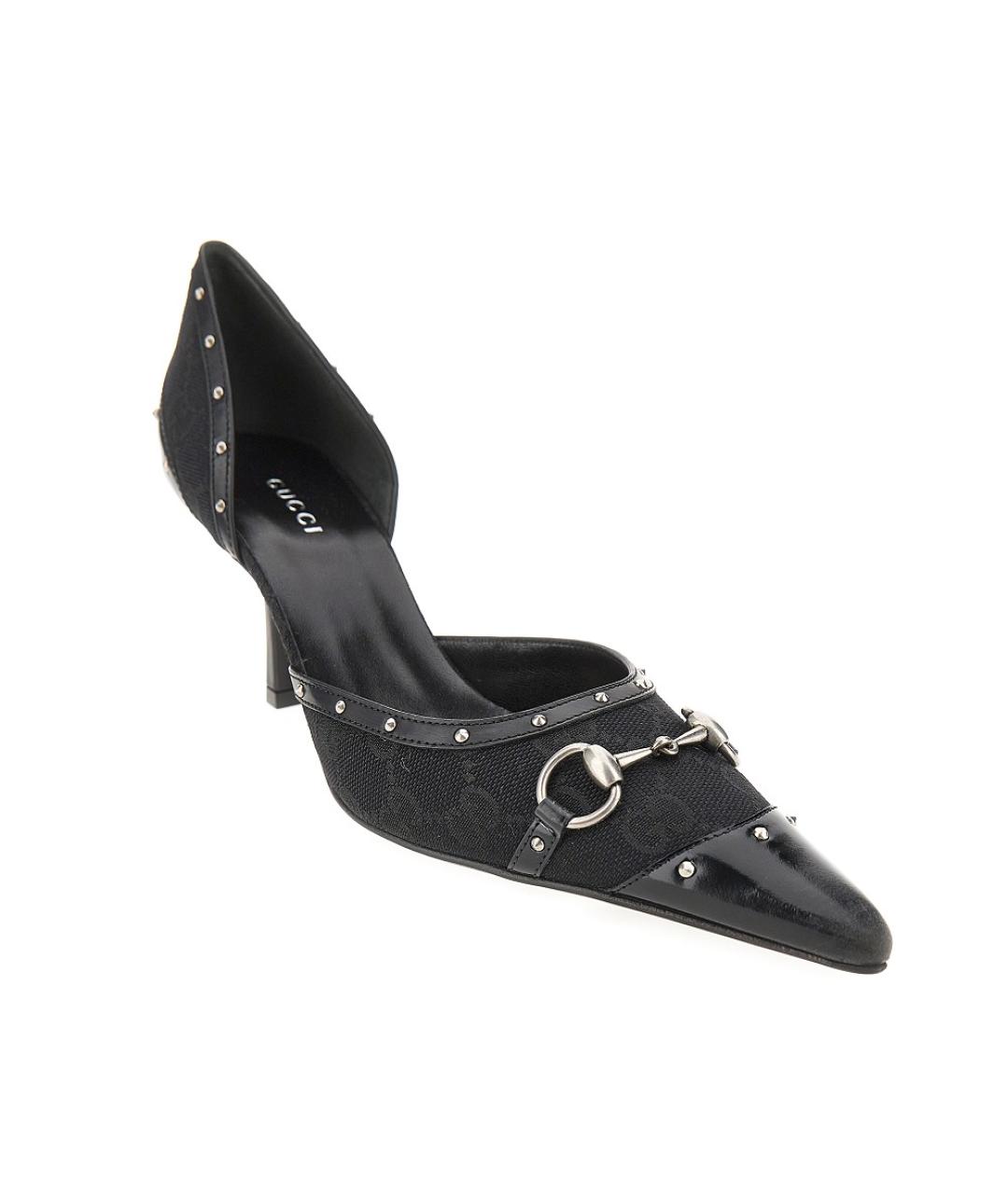 GUCCI Черные текстильные туфли, фото 2