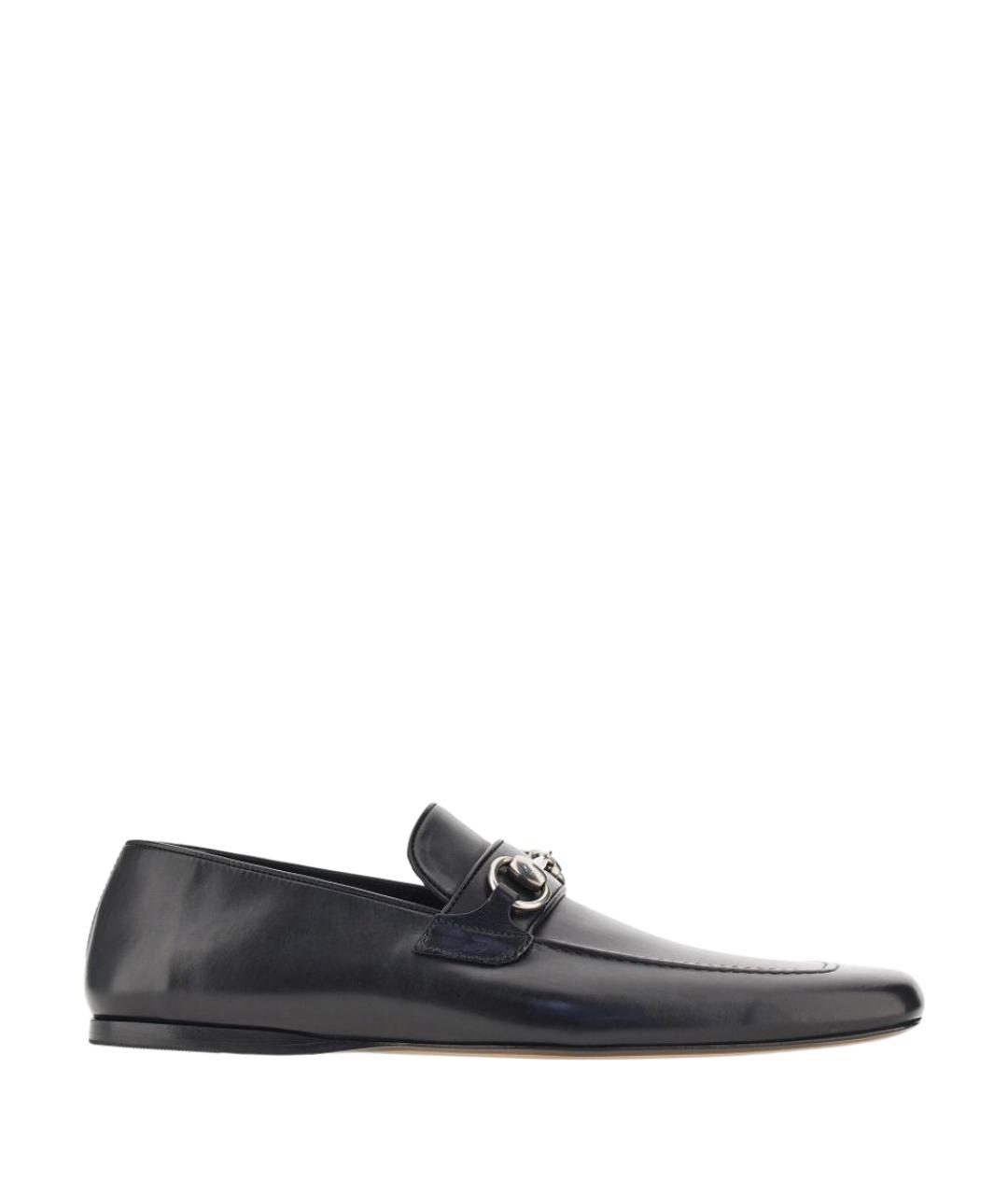 GUCCI Черные кожаные лоферы, фото 1