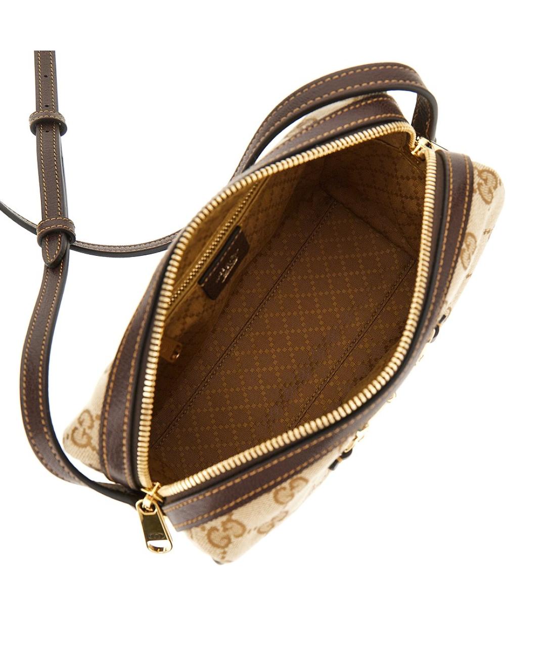 GUCCI Бежевая сумка через плечо из канвы, фото 3