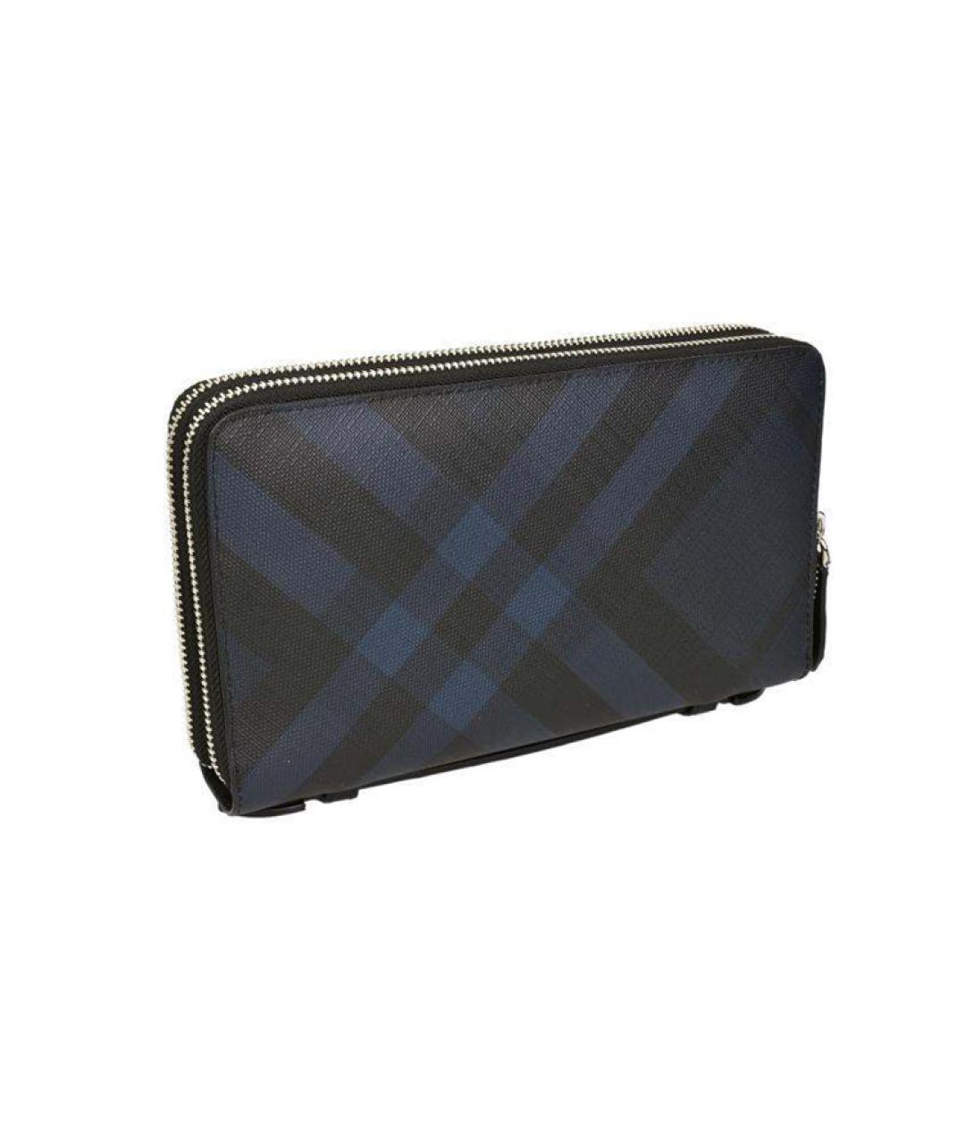 BURBERRY Темно-синий полиуретановый кошелек, фото 2