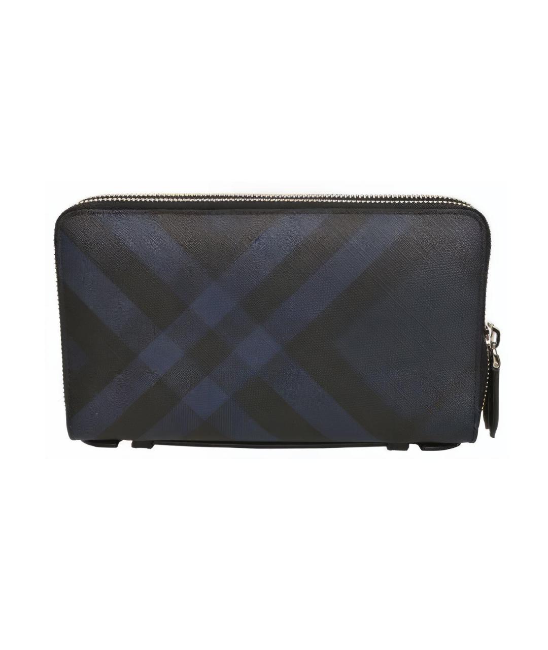 BURBERRY Темно-синий полиуретановый кошелек, фото 6