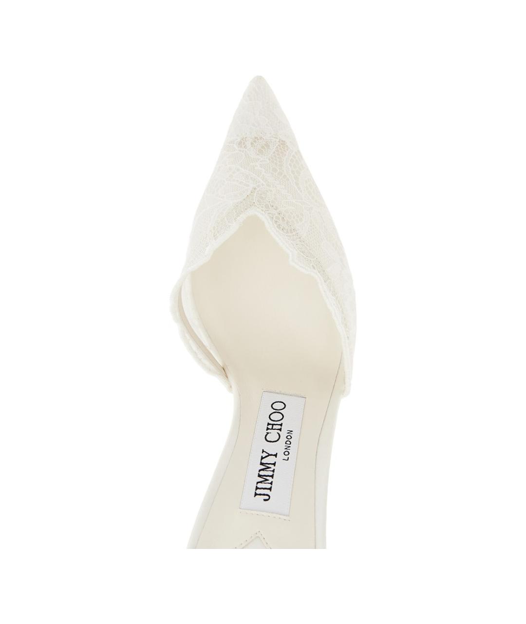 JIMMY CHOO Белые текстильные туфли, фото 4