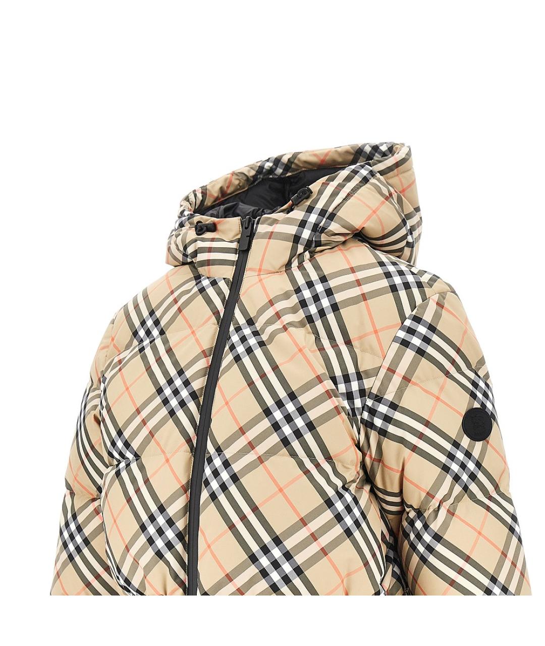 BURBERRY Бежевый полиэстеровый пуховик, фото 2