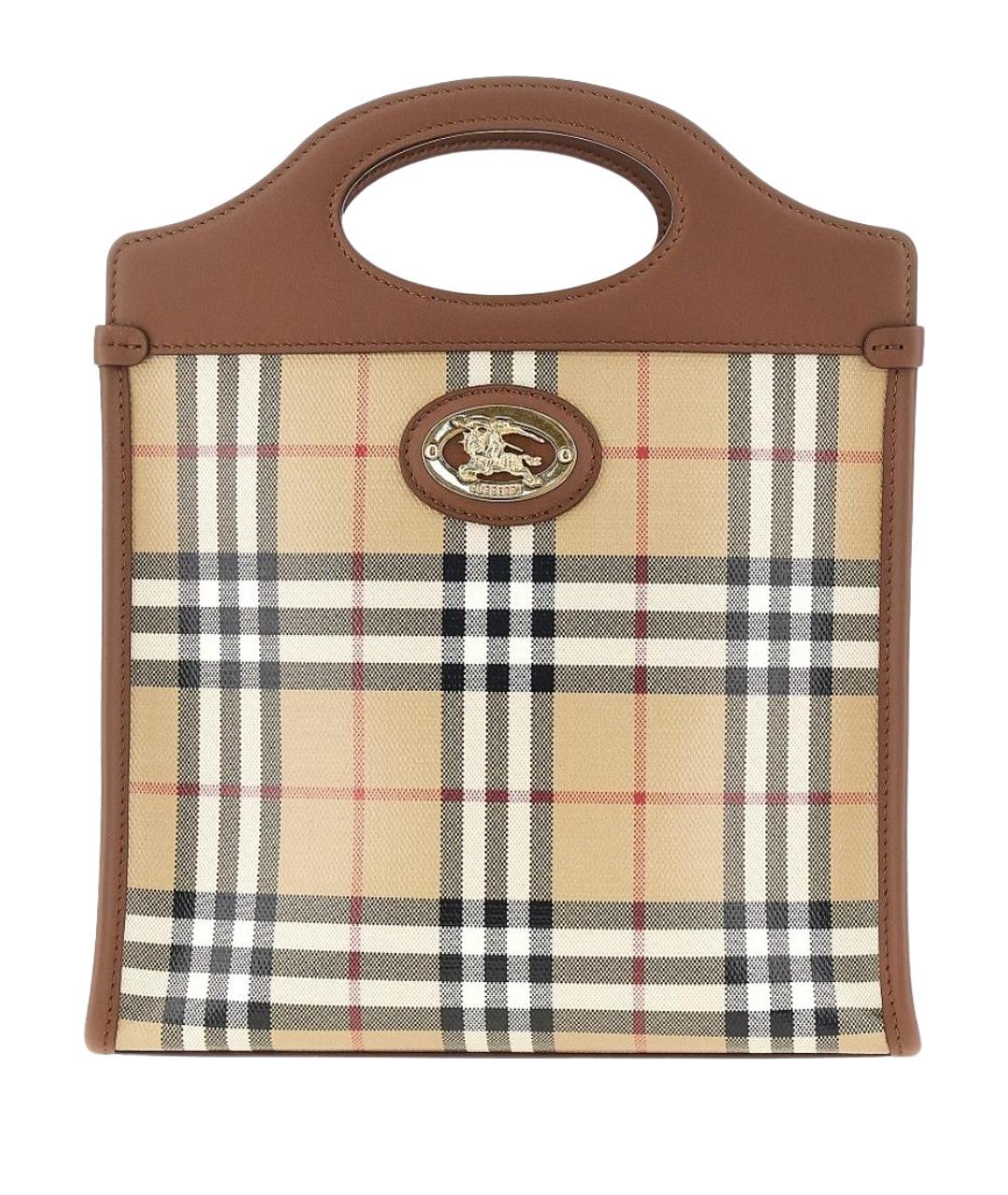 BURBERRY Бежевая сумка тоут из канвы, фото 1