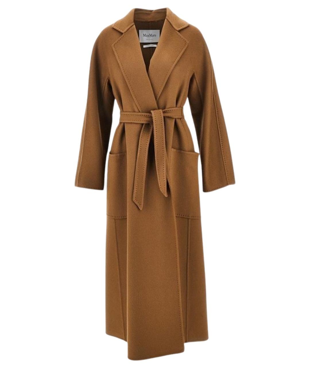 MAX MARA Коричневое шерстяное пальто, фото 1
