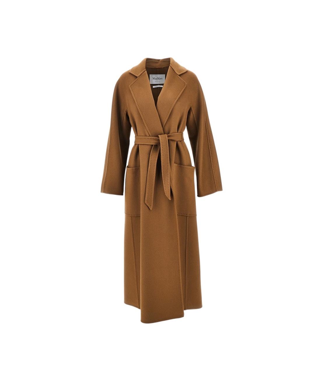 MAX MARA Коричневое шерстяное пальто, фото 4