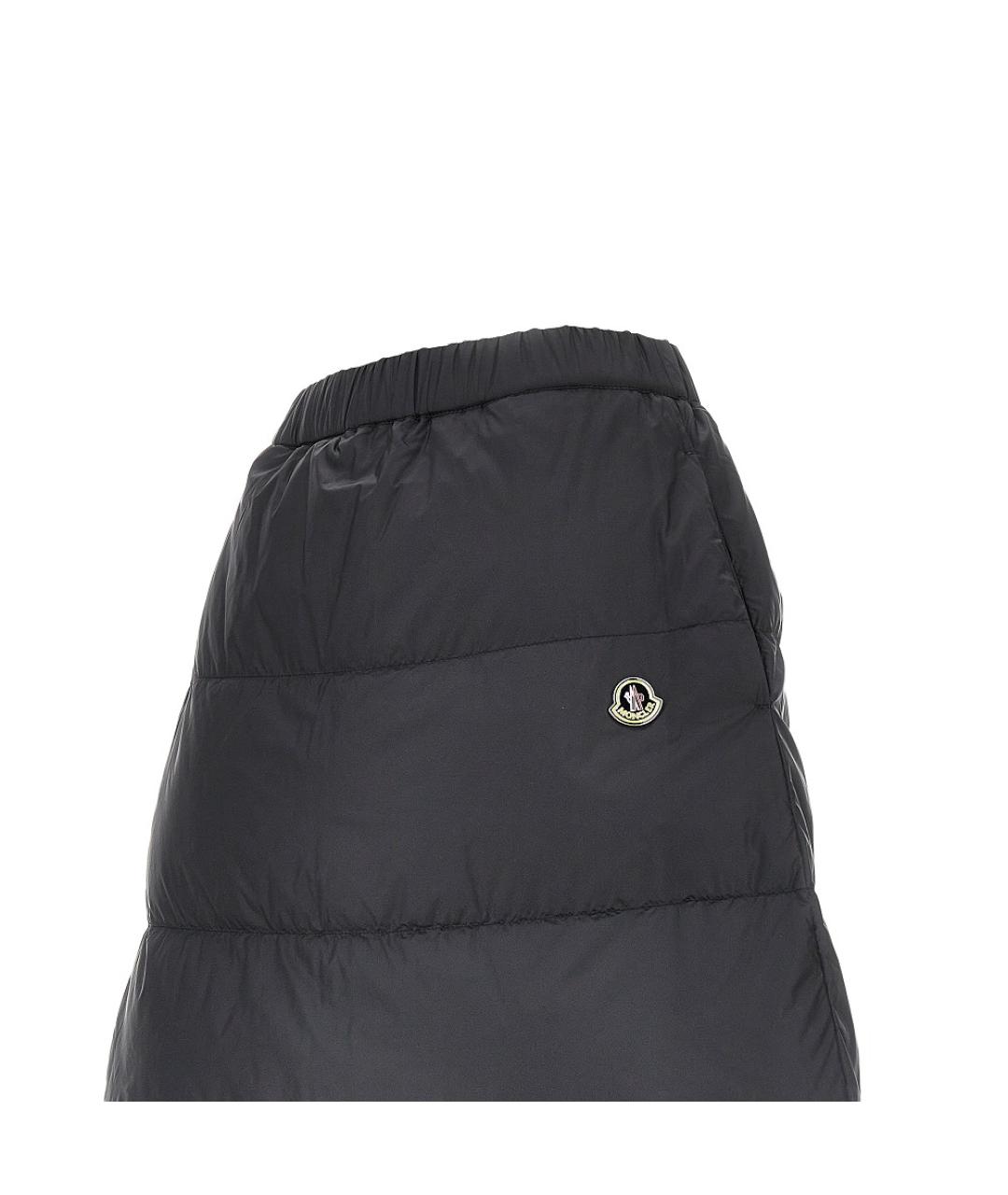 MONCLER Черная полиамидовая юбка миди, фото 4