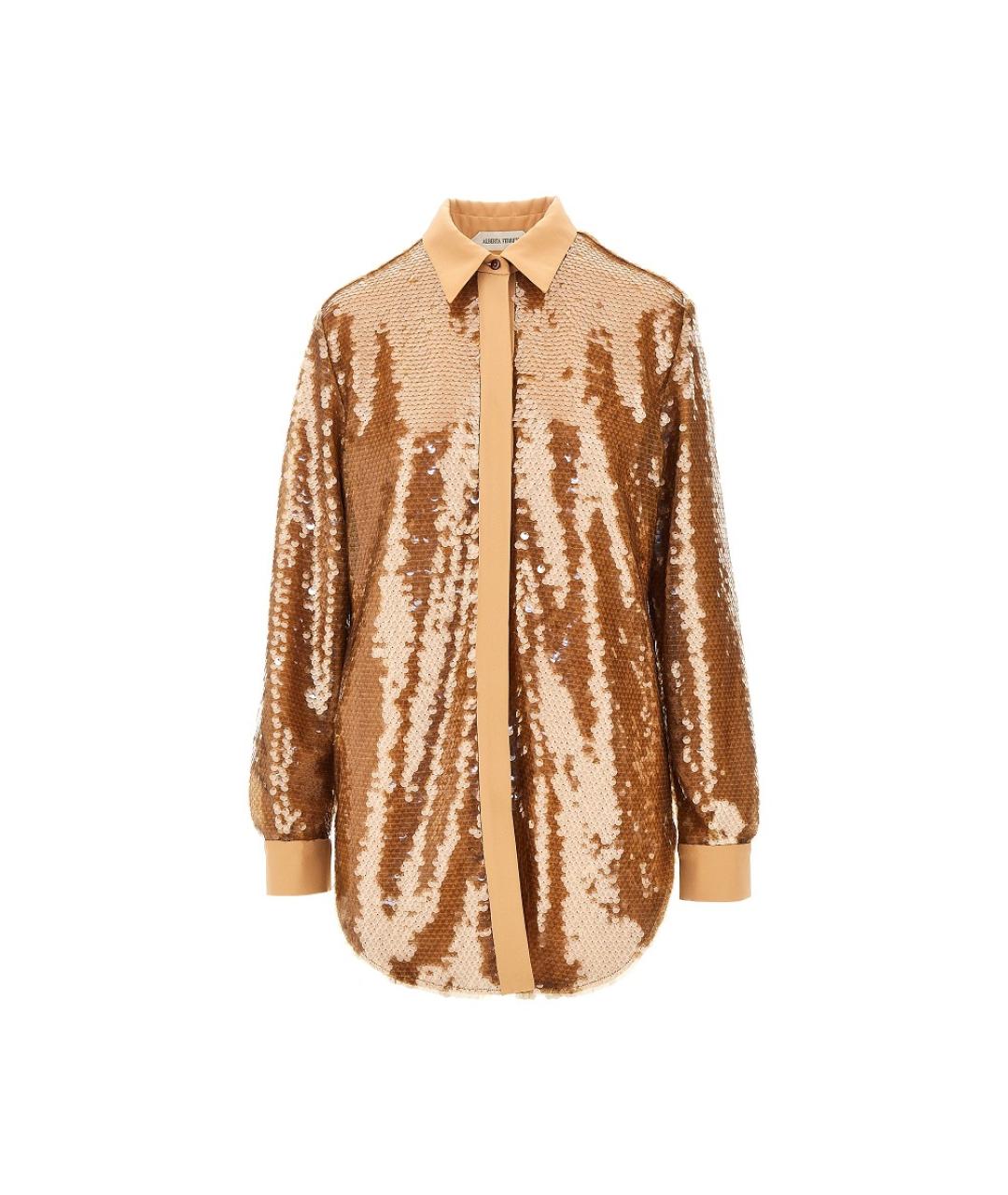 ALBERTA FERRETTI Золотая полиэстеровая рубашка, фото 4