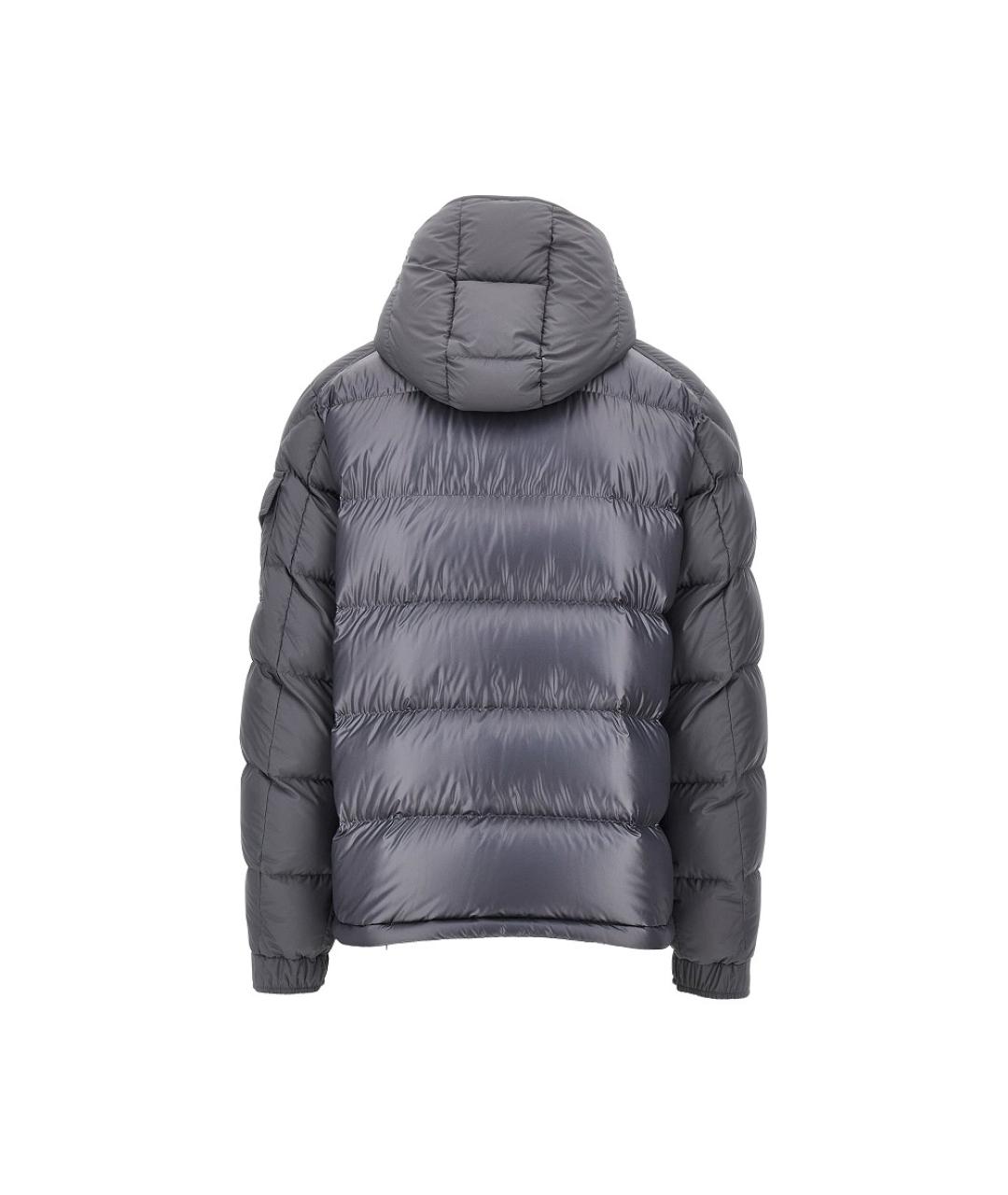 MONCLER Серый полиэстеровый пуховик, фото 3