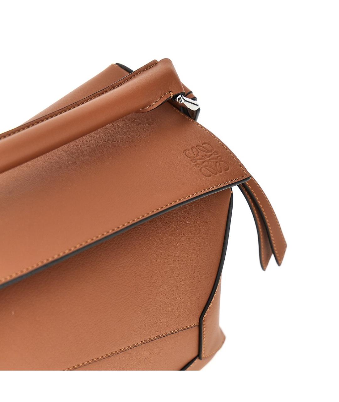 LOEWE Коричневая кожаная сумка через плечо, фото 4