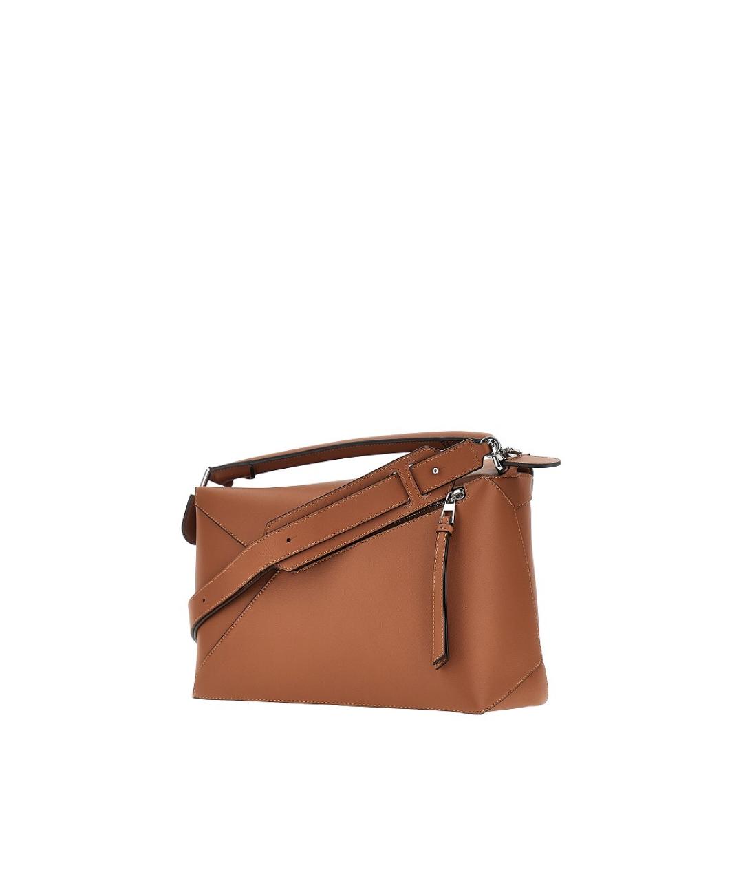 LOEWE Коричневая кожаная сумка через плечо, фото 2