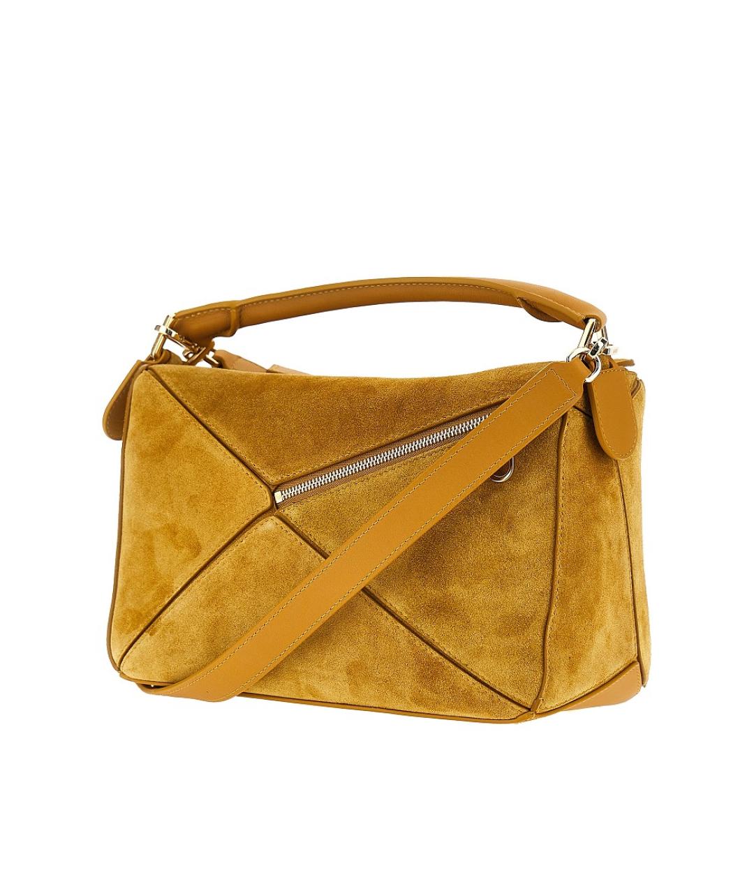 LOEWE Горчичная замшевая сумка через плечо, фото 2