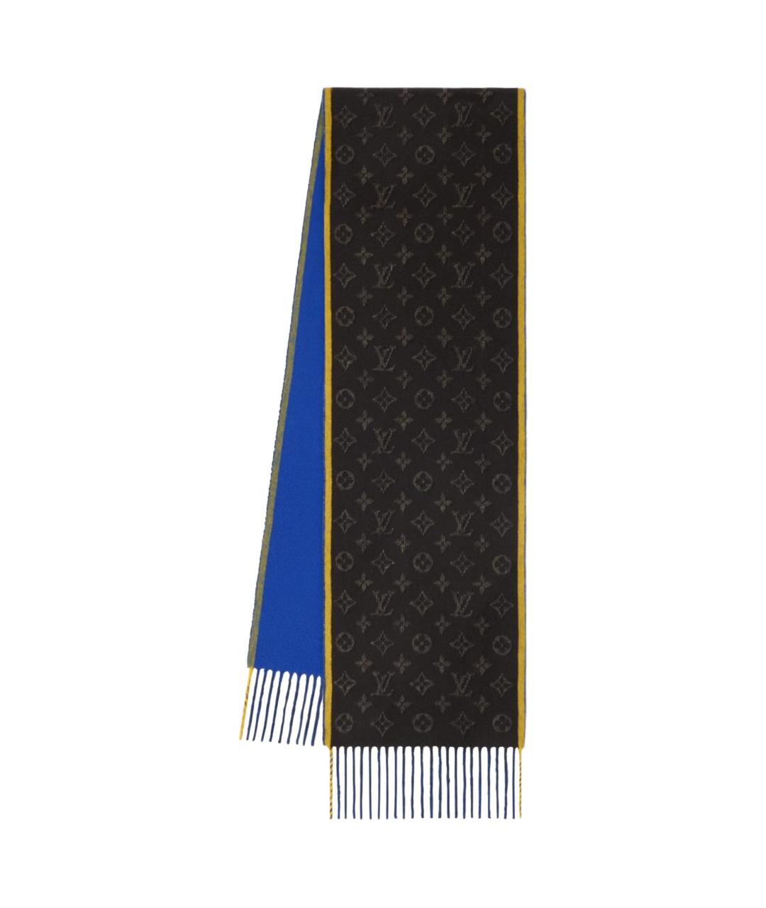 LOUIS VUITTON Синий шерстяной шарф, фото 2