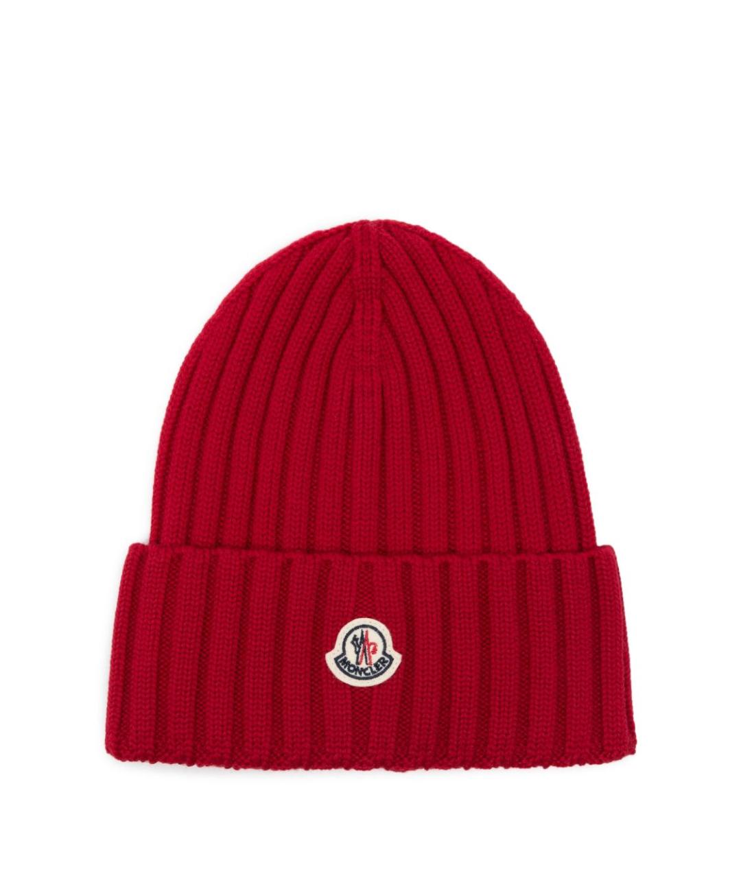 MONCLER Красная шерстяная шапка, фото 3