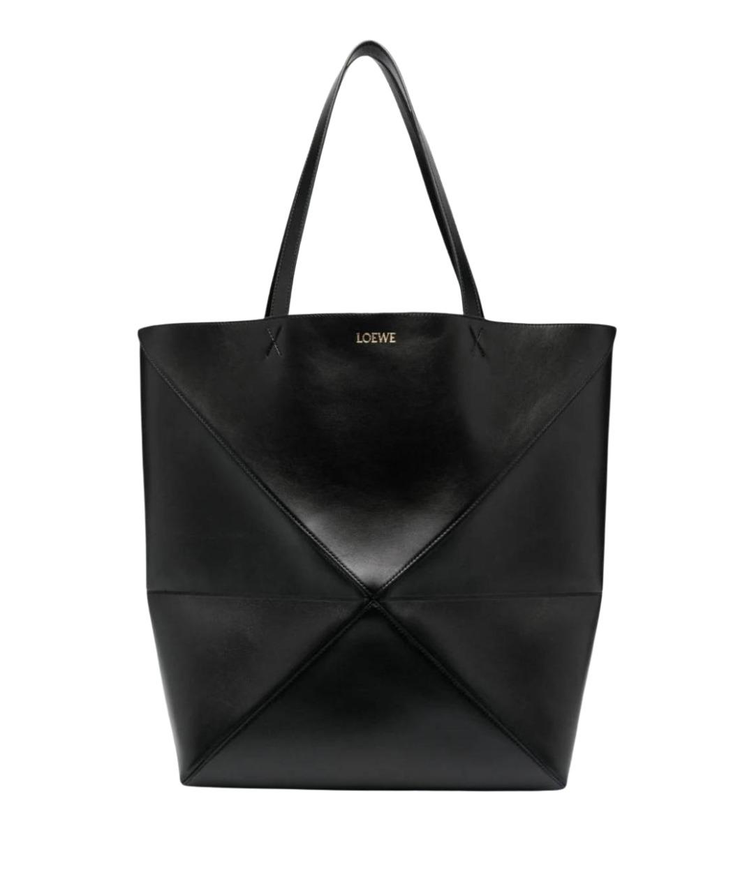 LOEWE Черная кожаная сумка тоут, фото 1