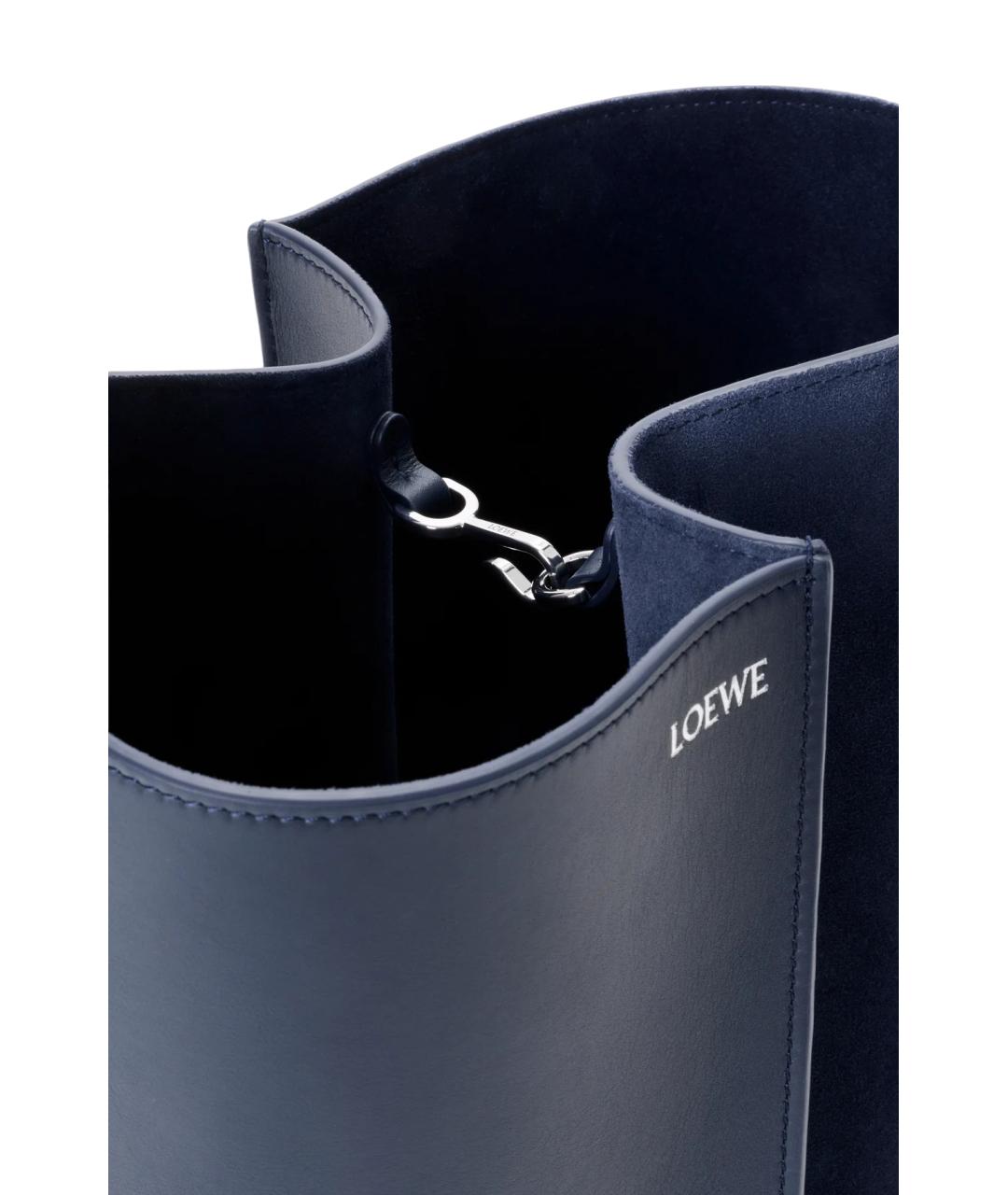 LOEWE Темно-синяя кожаная сумка через плечо, фото 5