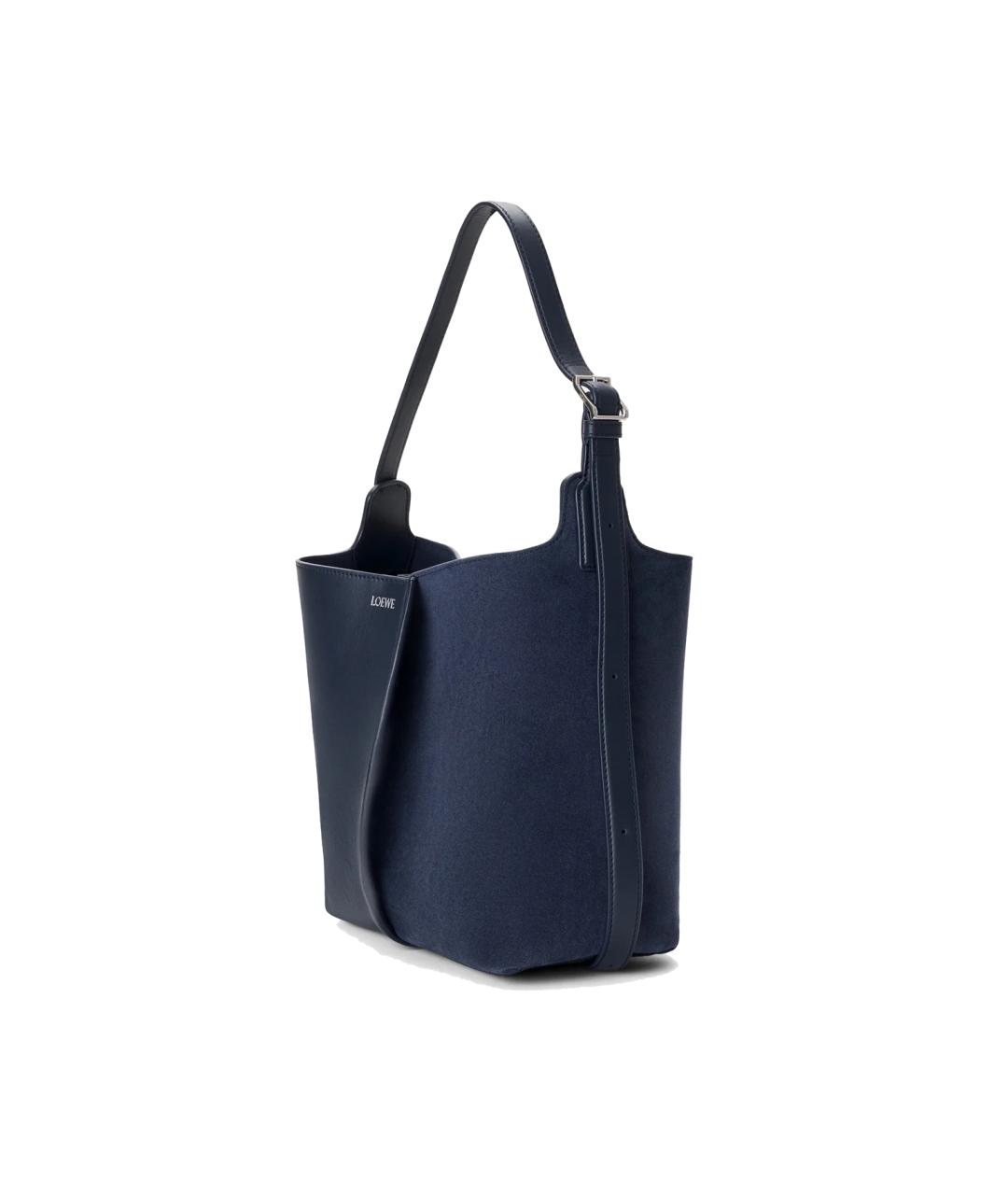LOEWE Темно-синяя кожаная сумка через плечо, фото 2