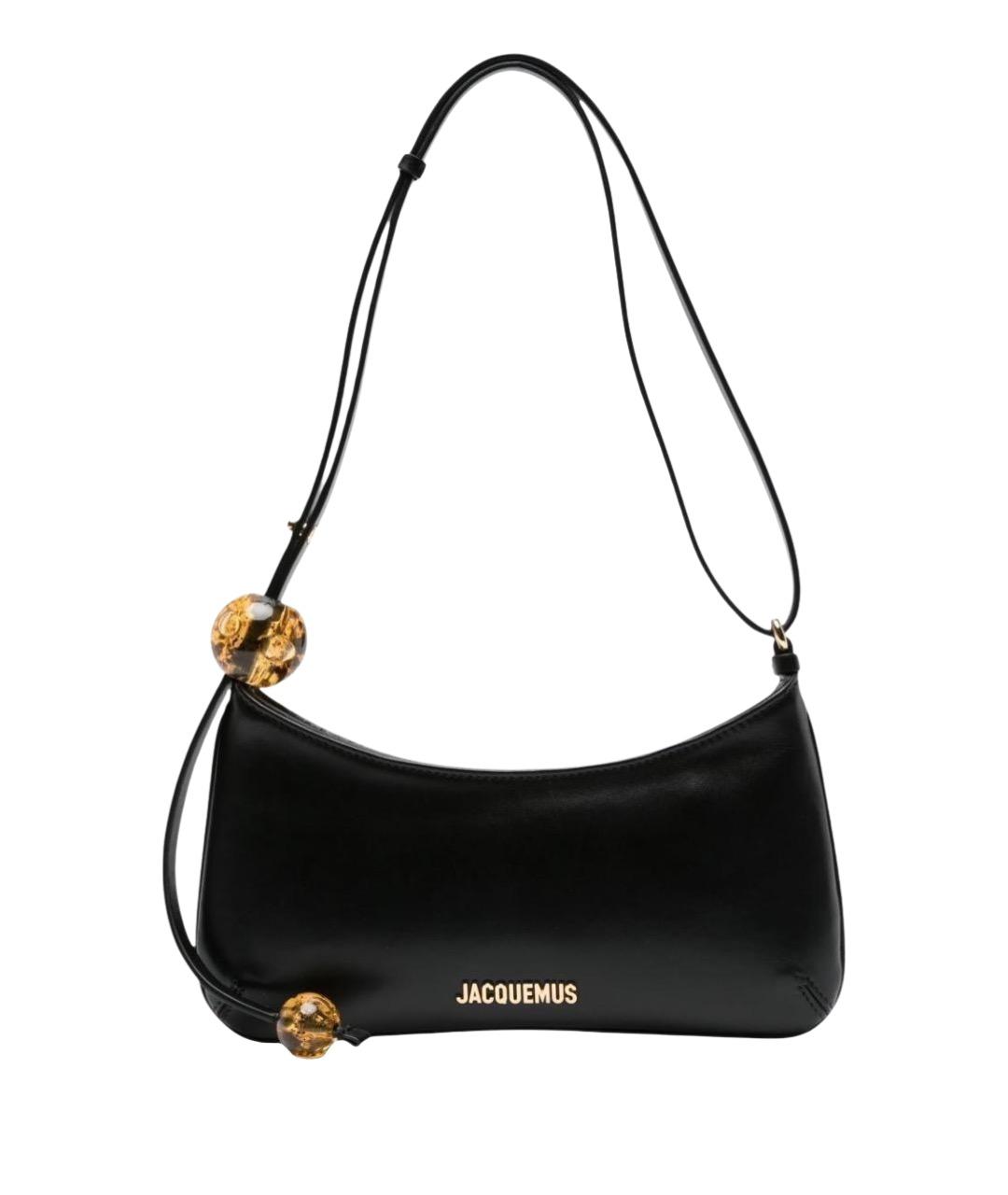 JACQUEMUS Черная кожаная сумка через плечо, фото 1